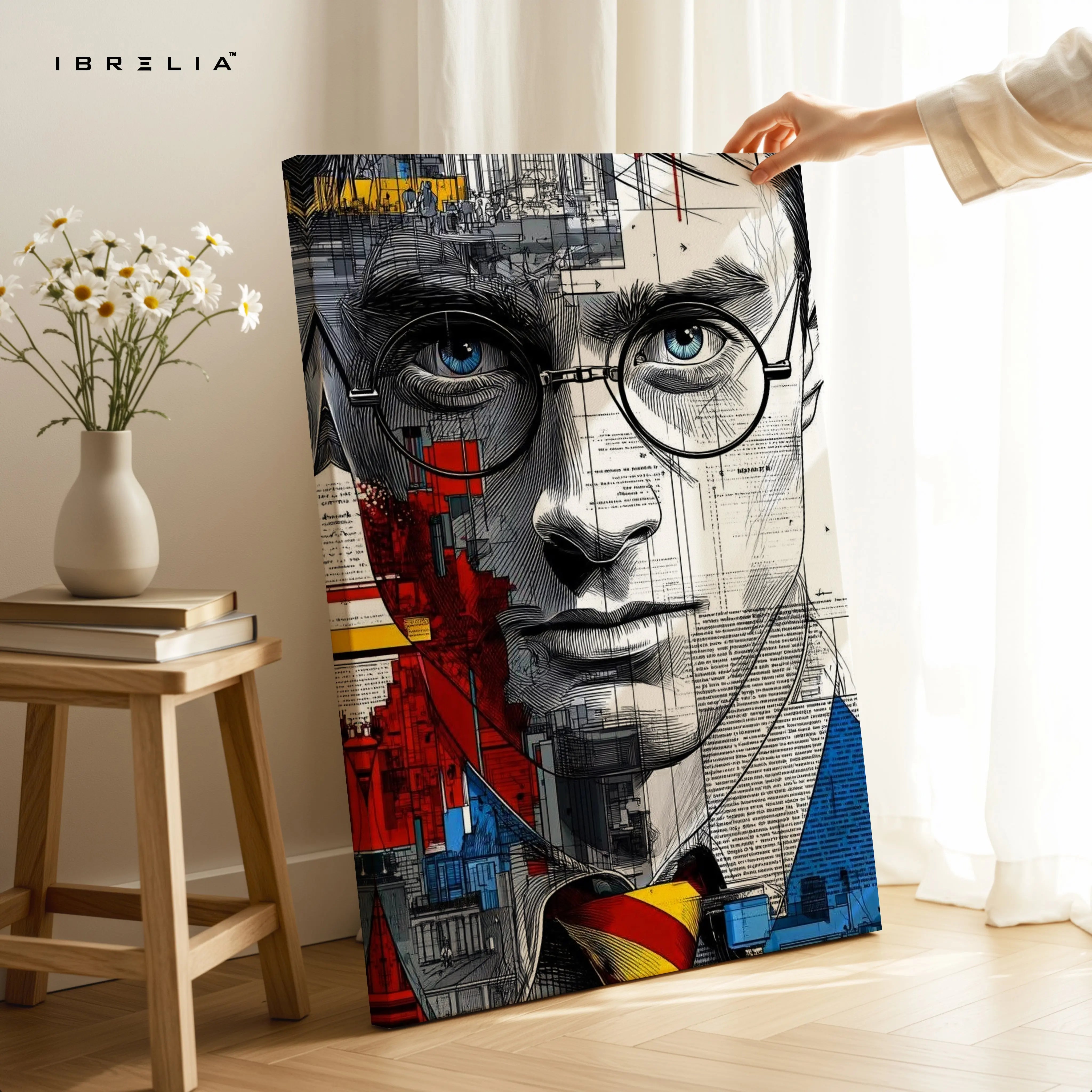 Modern Abstract Portrait Wall Art – Artistic Face Canvas Frame | Contemporary Art Poster Pakistan | IBRELIA™ IBRELIA