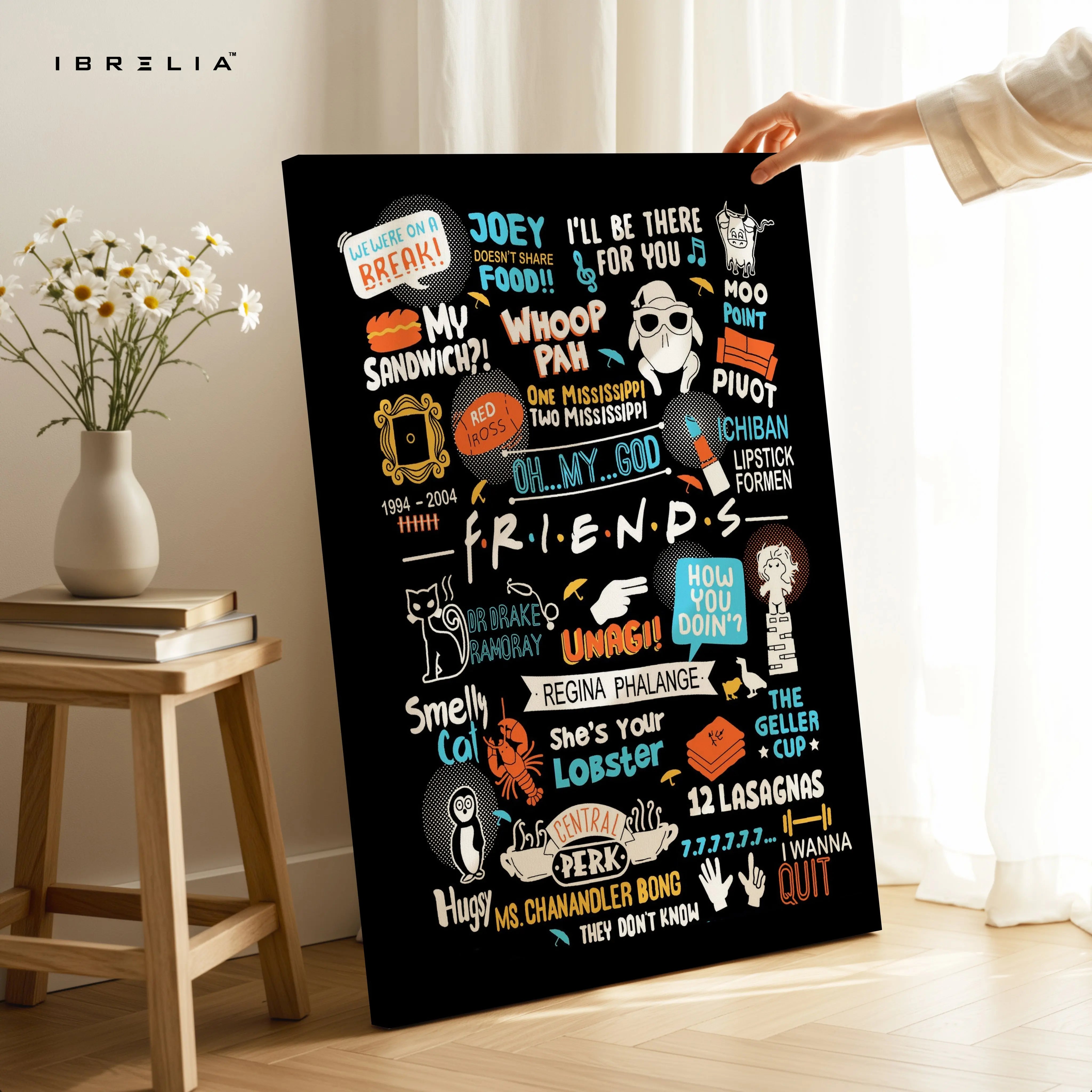 Friends TV Show Quotes Wall Art – Iconic F.R.I.E.N.D.S Typography Canvas Frame | Sitcom Poster Pakistan | IBRELIA™ IBRELIA