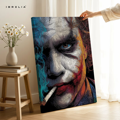 Joker Abstract Portrait Wall Art – Dark Villain Canvas Frame | Artistic Street Style Poster Pakistan | IBRELIA™ IBRELIA