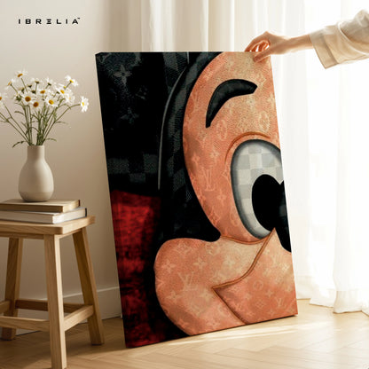 Louis Vuitton x Mickey Wall Art – Luxury Cartoon Canvas Frame | Designer Street Style Poster Pakistan | IBRELIA™ IBRELIA
