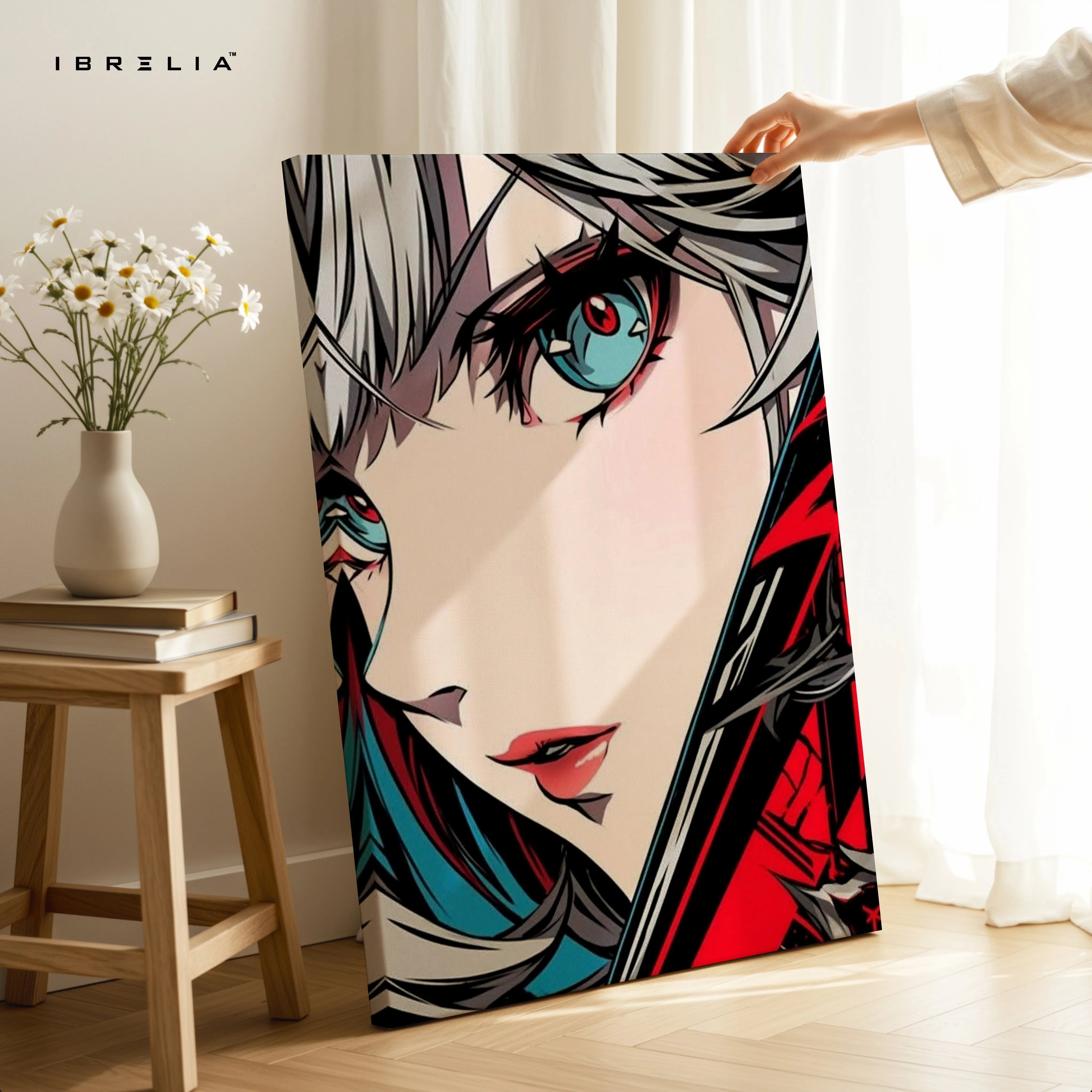 Anime Girl Portrait Wall Art – Aesthetic Anime Canvas Frame | Modern Anime Poster Pakistan | IBRELIA™ IBRELIA