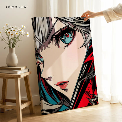 Anime Girl Portrait Wall Art – Aesthetic Anime Canvas Frame | Modern Anime Poster Pakistan | IBRELIA™ IBRELIA