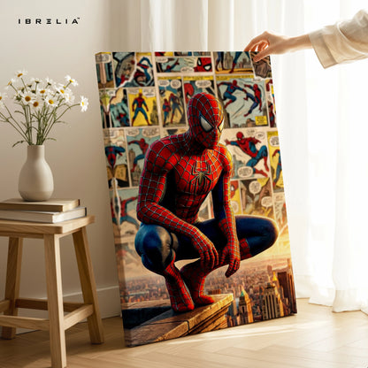 Spider-Man City Wall Art – Marvel Superhero Canvas Frame | Spider-Man Poster Pakistan | IBRELIA™ IBRELIA