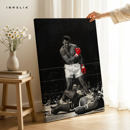 Muhammad Ali Knockout Legacy Wall Art – Iconic Boxing Canvas Frame Pakistan | Vintage Champion Poster | IBRELIA™ IBRELIA