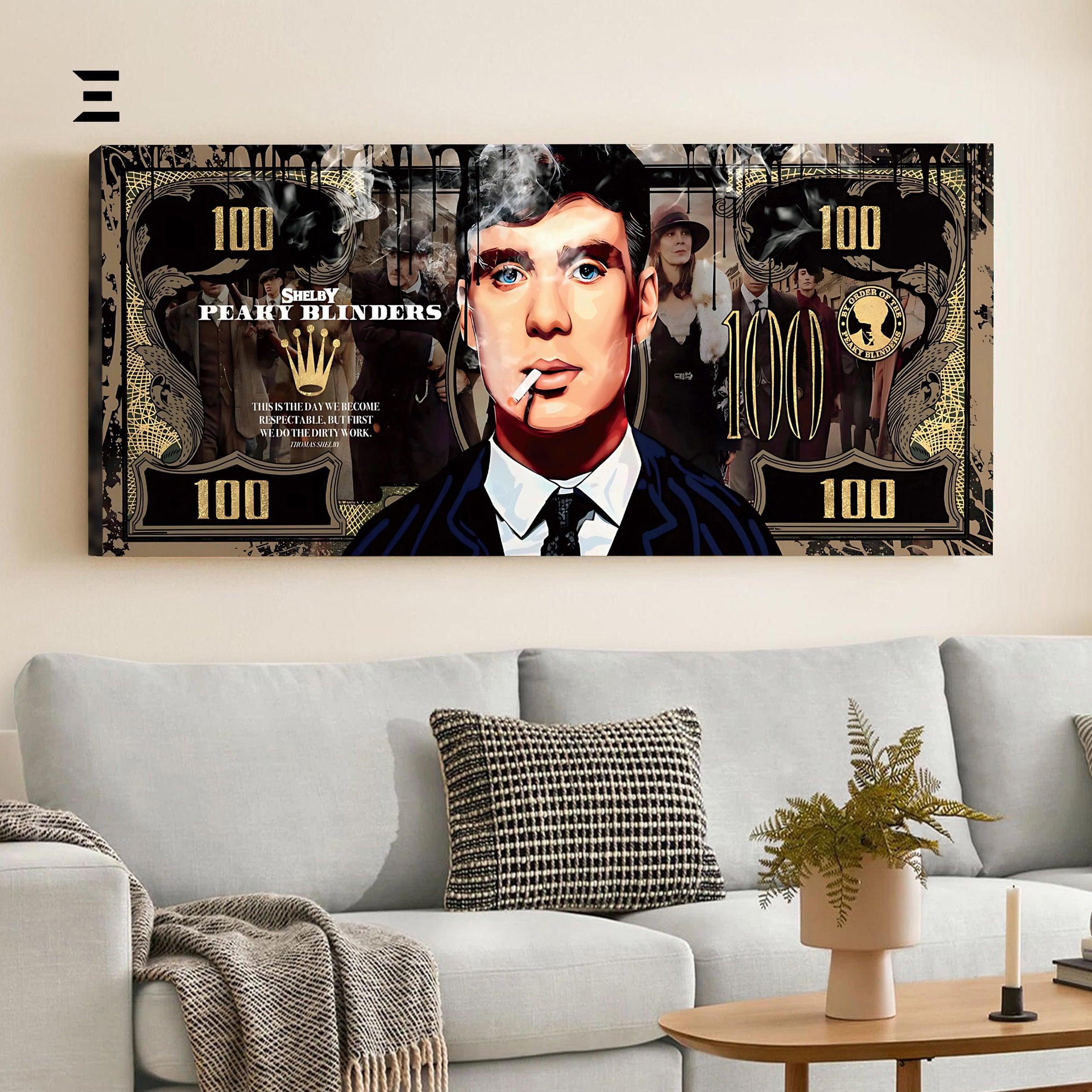 Ultra Wide Wall Art – Peaky Blinders Thomas Shelby Dollar Edition | IBRELIA™