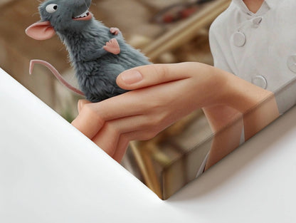 Chef & Rat Friendship Wall Art – Culinary Magic Canvas Frame | Animated Kitchen Scene Decor Pakistan | IBRELIA™ IBRELIA