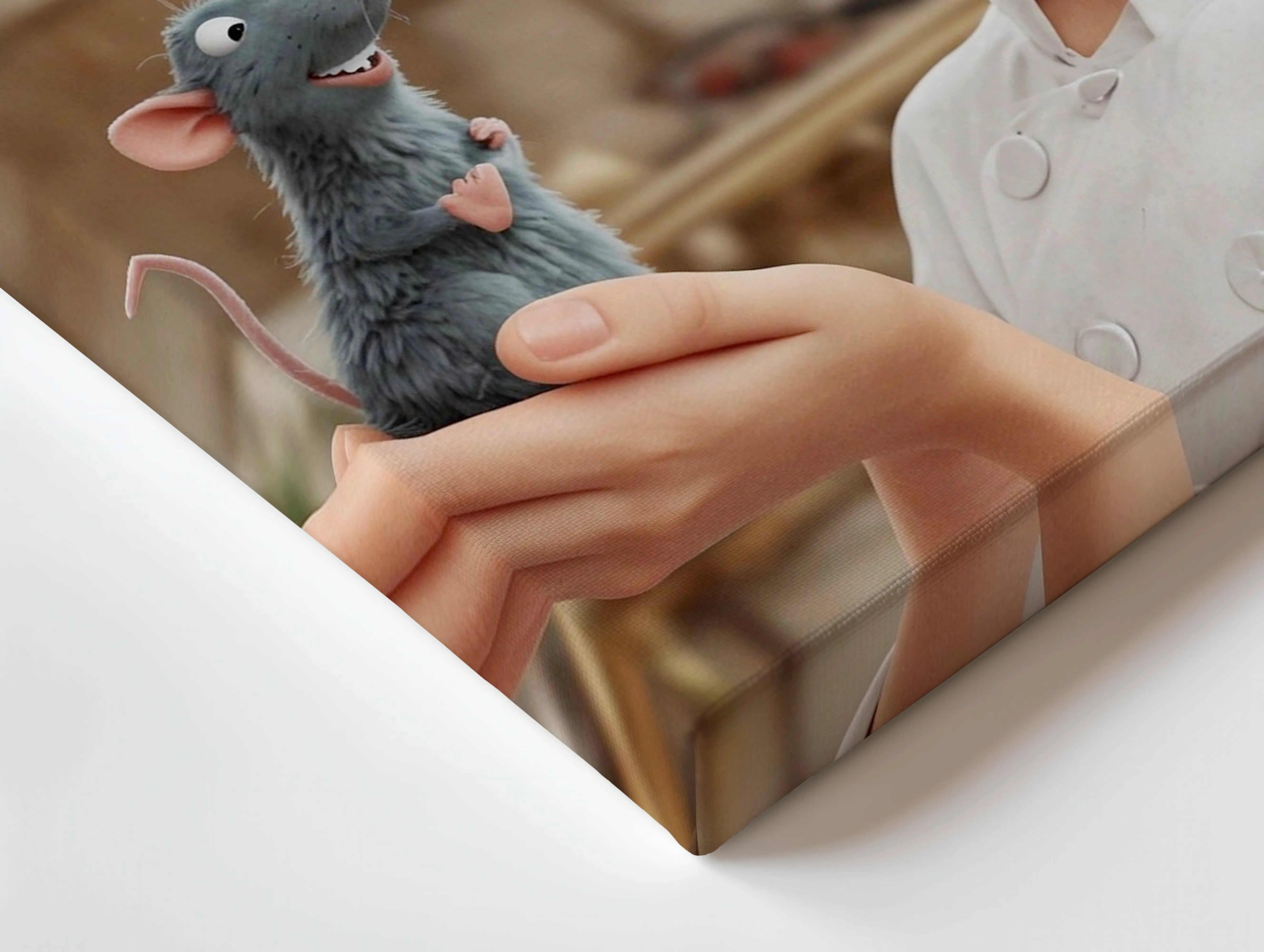 Chef & Rat Friendship Wall Art – Culinary Magic Canvas Frame | Animated Kitchen Scene Decor Pakistan | IBRELIA™ IBRELIA
