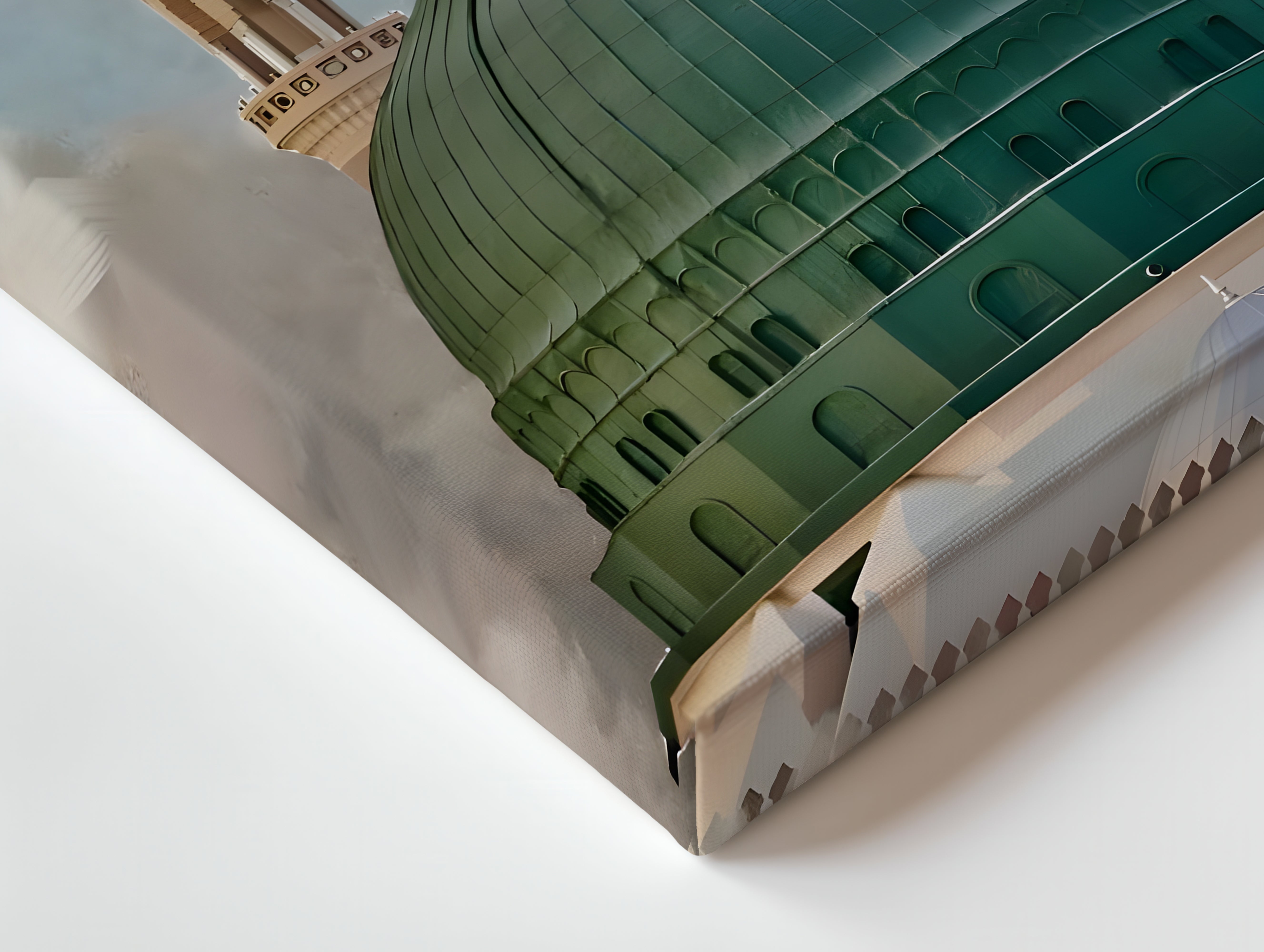 Masjid e Nabawi Green Dome Art – Madinah Islamic Architecture Wall Art | 4K Ultra Wrap Frame Wall Art in Pakistan | IBRELIA™