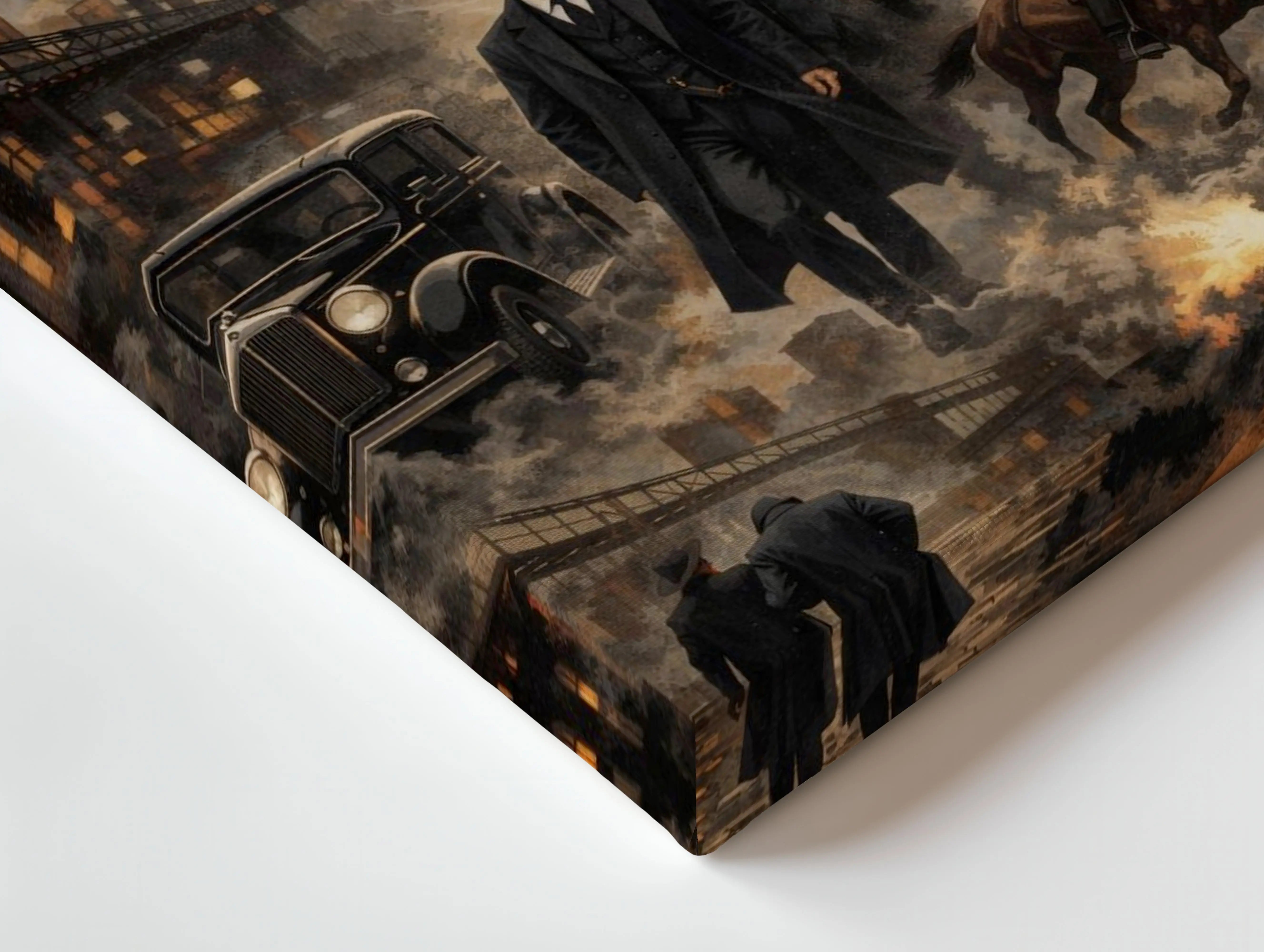 Peaky Blinders Collage Wall Art – Thomas Shelby Gang Canvas Frame | Vintage Crime Series Poster Pakistan | IBRELIA™ IBRELIA