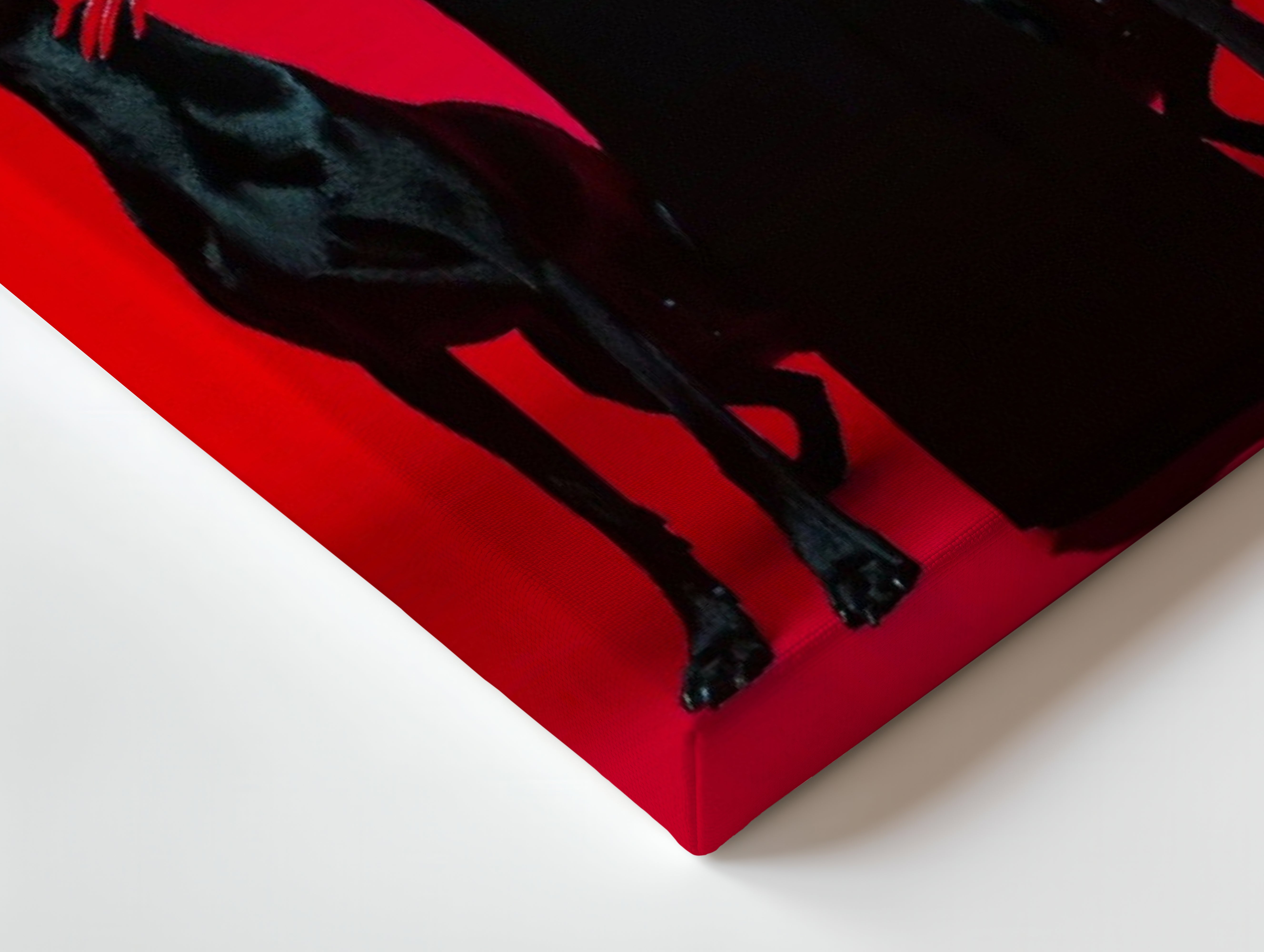 Dominance & Elegance – Fashion Woman with Dobermans 4K Ultra Wrap Frame Wall Art in Pakistan | IBRELIA™