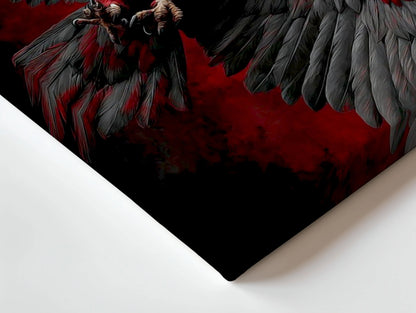 Red Eagle Power Wall Art – Majestic Bird Canvas Frame | Dark Aesthetic Wildlife Poster Pakistan | IBRELIA™ IBRELIA