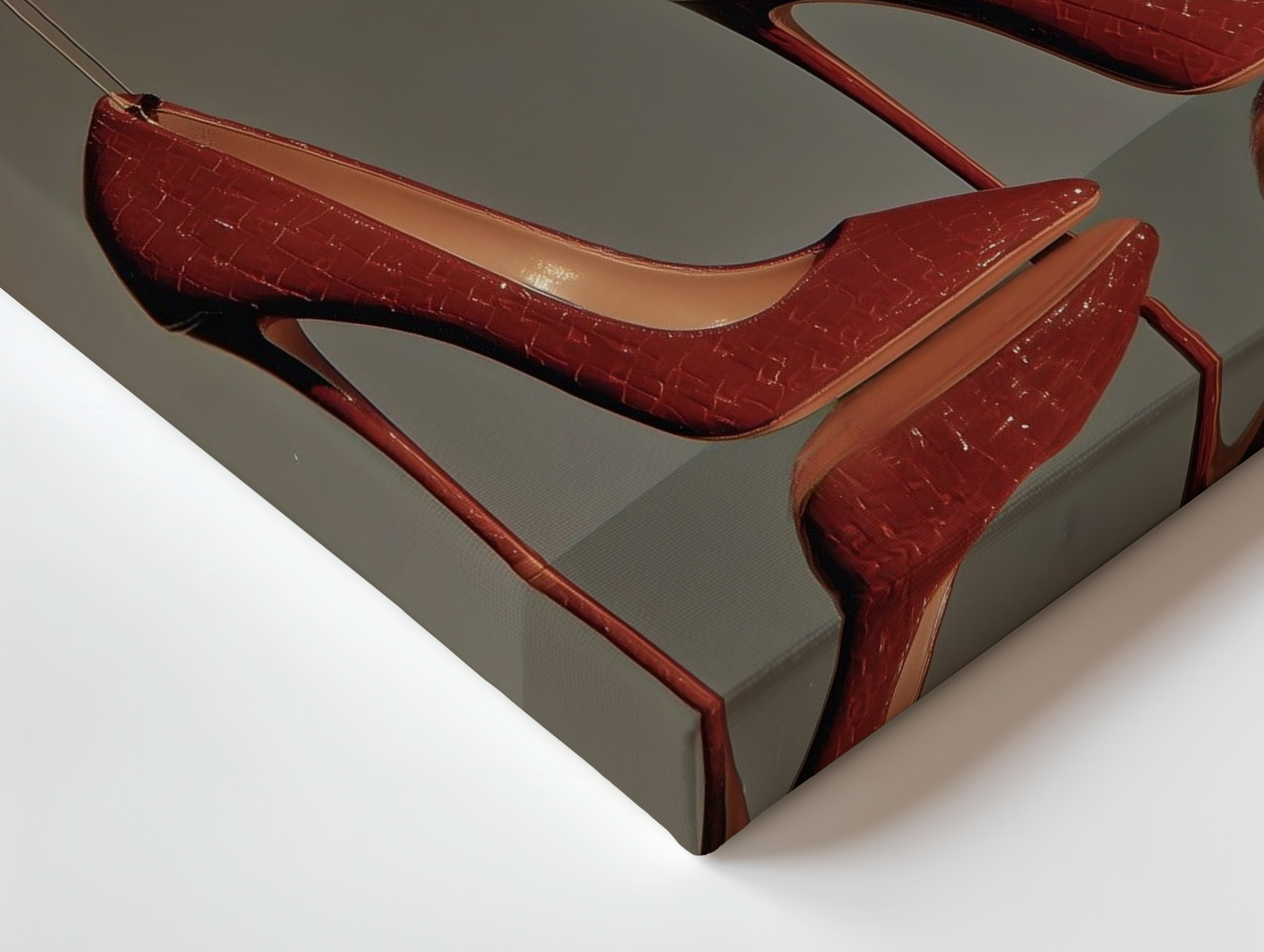 Luxury Heels & Perfume Still Life Art – 4K Ultra Wrap Frame Wall Art in Pakistan | IBRELIA™