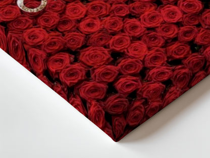 Red Rose Couture Pattern Art – Luxury Designer-Inspired Floral Wall Art | 4K Ultra Wrap Frame Wall Art in Pakistan | IBRELIA™