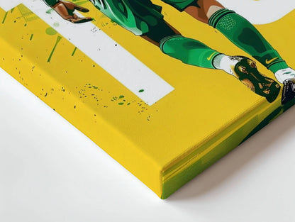 Neymar Jr Brazil Wall Art – Jersey No.10 Football Canvas Frame | Neymar Poster Pakistan | IBRELIA™ IBRELIA