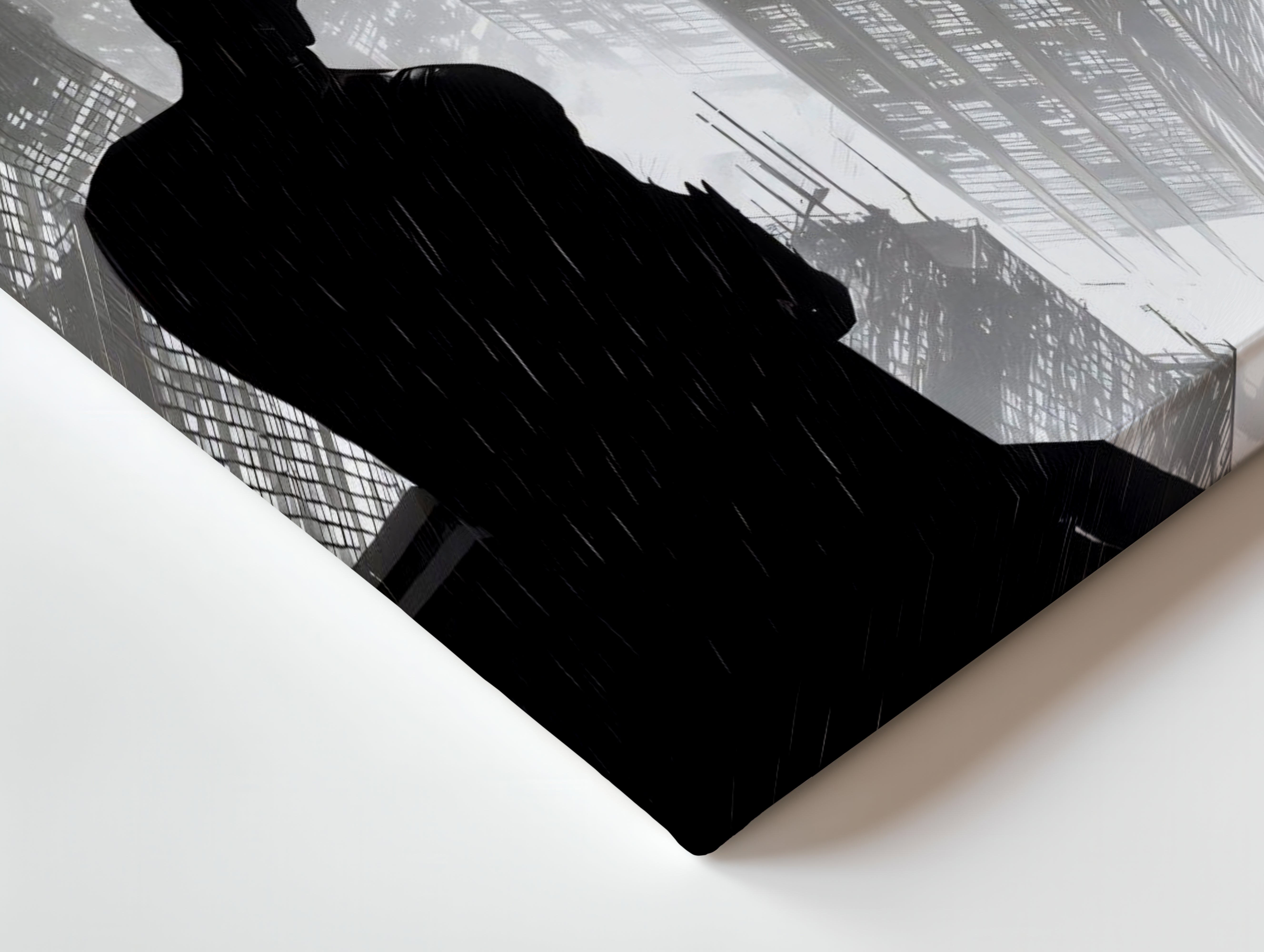 Midnight Vigil Silhouette – Dark Cinematic Cityscape Art | 4K Ultra Wrap Frame Wall Art in Pakistan | IBRELIA™