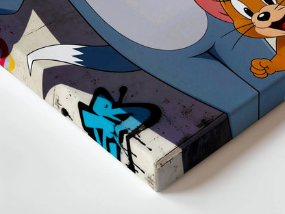Tom & Jerry Classic Cartoon Wall Art – Animated Duo Canvas Frame | Fun Kids Room Decor Pakistan | IBRELIA™ IBRELIA