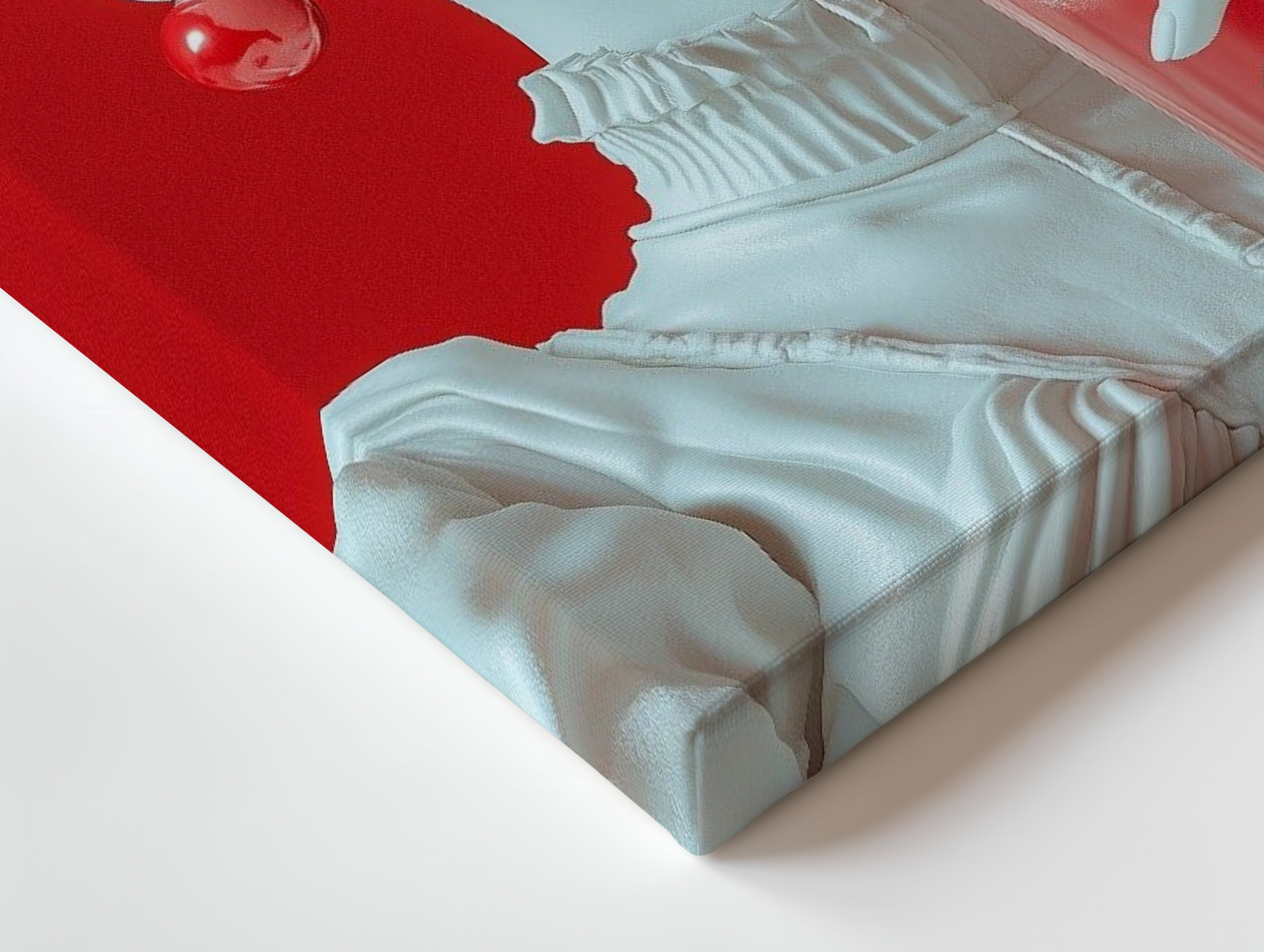 Red Pop Elegance Portrait Art – 4K Ultra Wrap Frame Wall Art in Pakistan | IBRELIA™