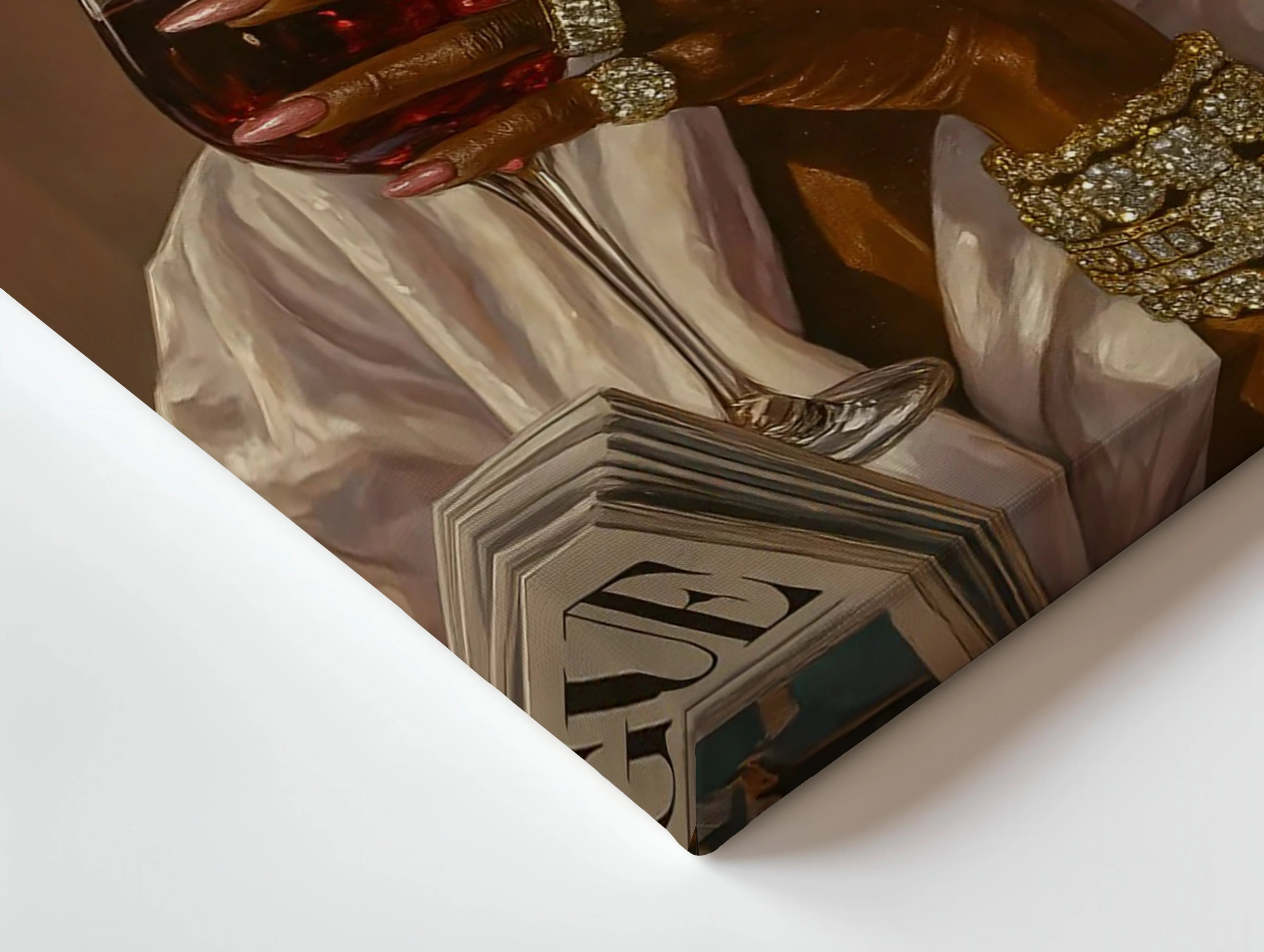 Luxury Self-Care Elegance Art – Woman Wine Vogue Aesthetic Wall Art | 4K Ultra Wrap Frame Wall Art in Pakistan | IBRELIA™ IBRELIA
