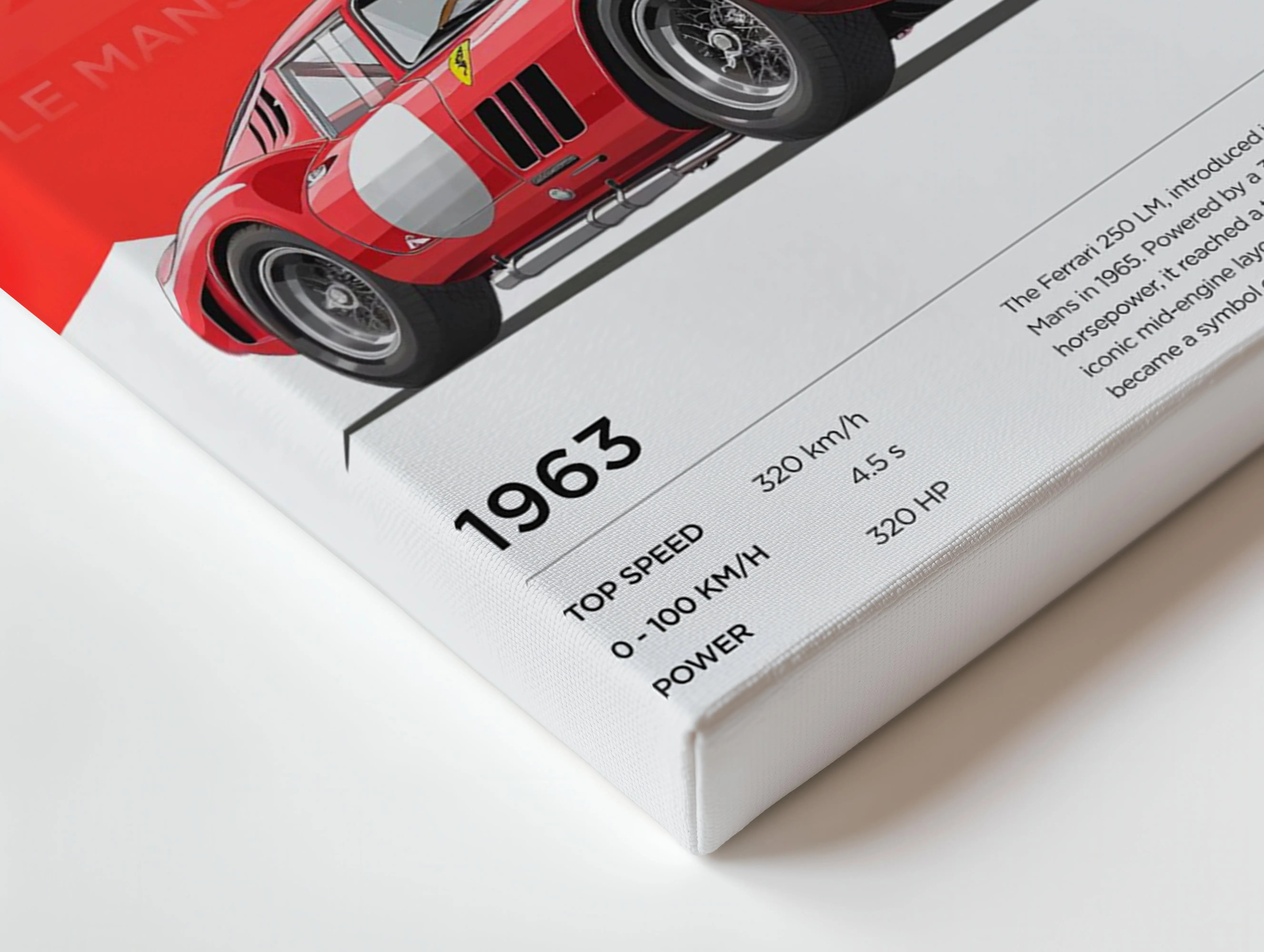 Ferrari 250 LM 1963 Wall Art – Le Mans Classic Race Car Poster | Vintage Ferrari Motorsport Frame in Pakistan | IBRELIA™ IBRELIA