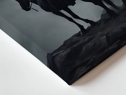 Shahada Rider Wall Art – Islamic Warrior Silhouette | 4K Ultra Wrap Frame Wall Art in Pakistan | IBRELIA™