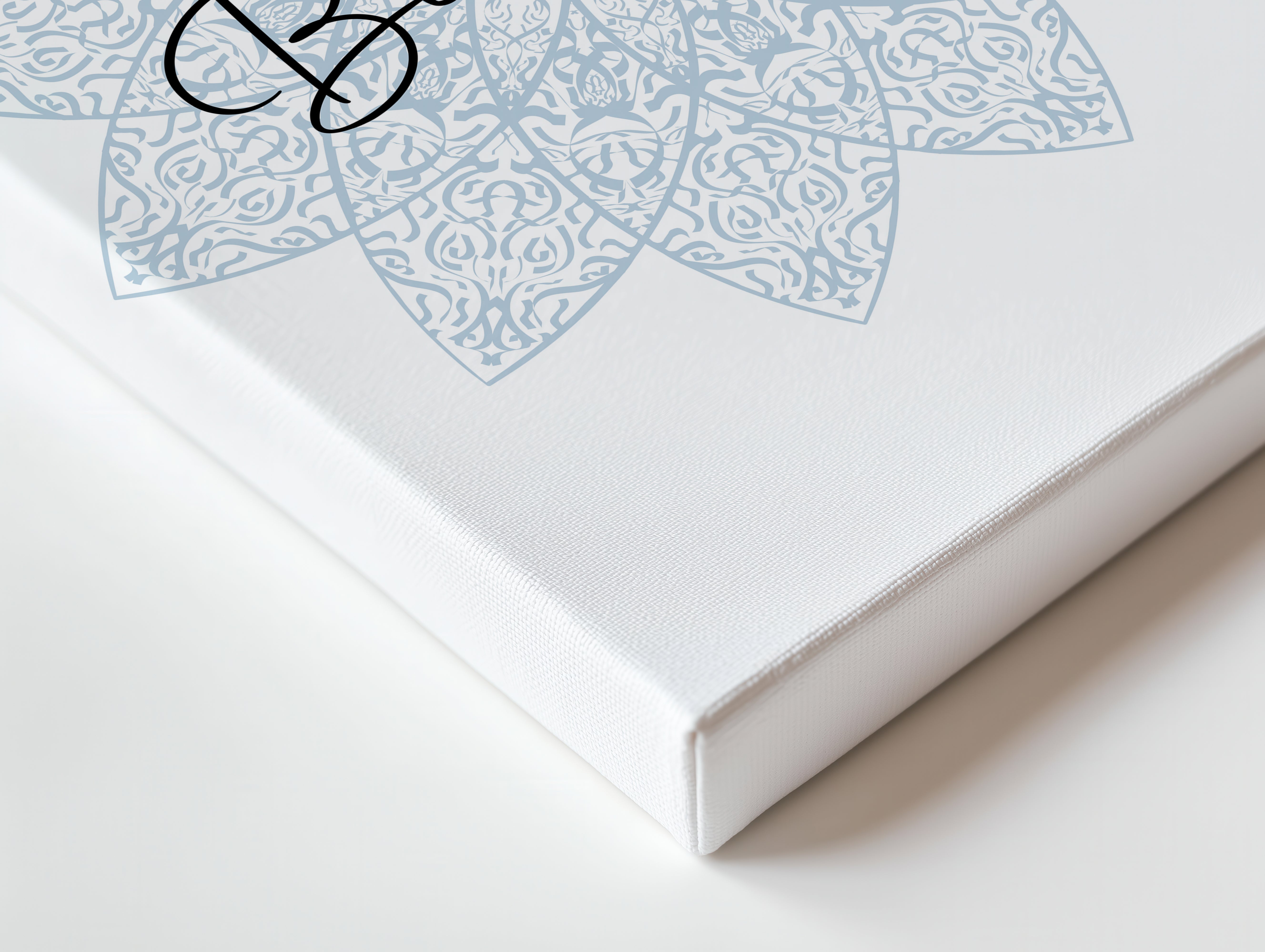 Start With Bismillah Islamic Wall Art – Soft Blue Mandala Design | 4K Ultra Wrap Frame Wall Art in Pakistan | IBRELIA™