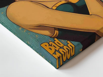 Bad Mood Pin-Up Noir – Vintage Femme Fatale Pop Art | 4K Ultra Wrap Frame Wall Art in Pakistan | IBRELIA™