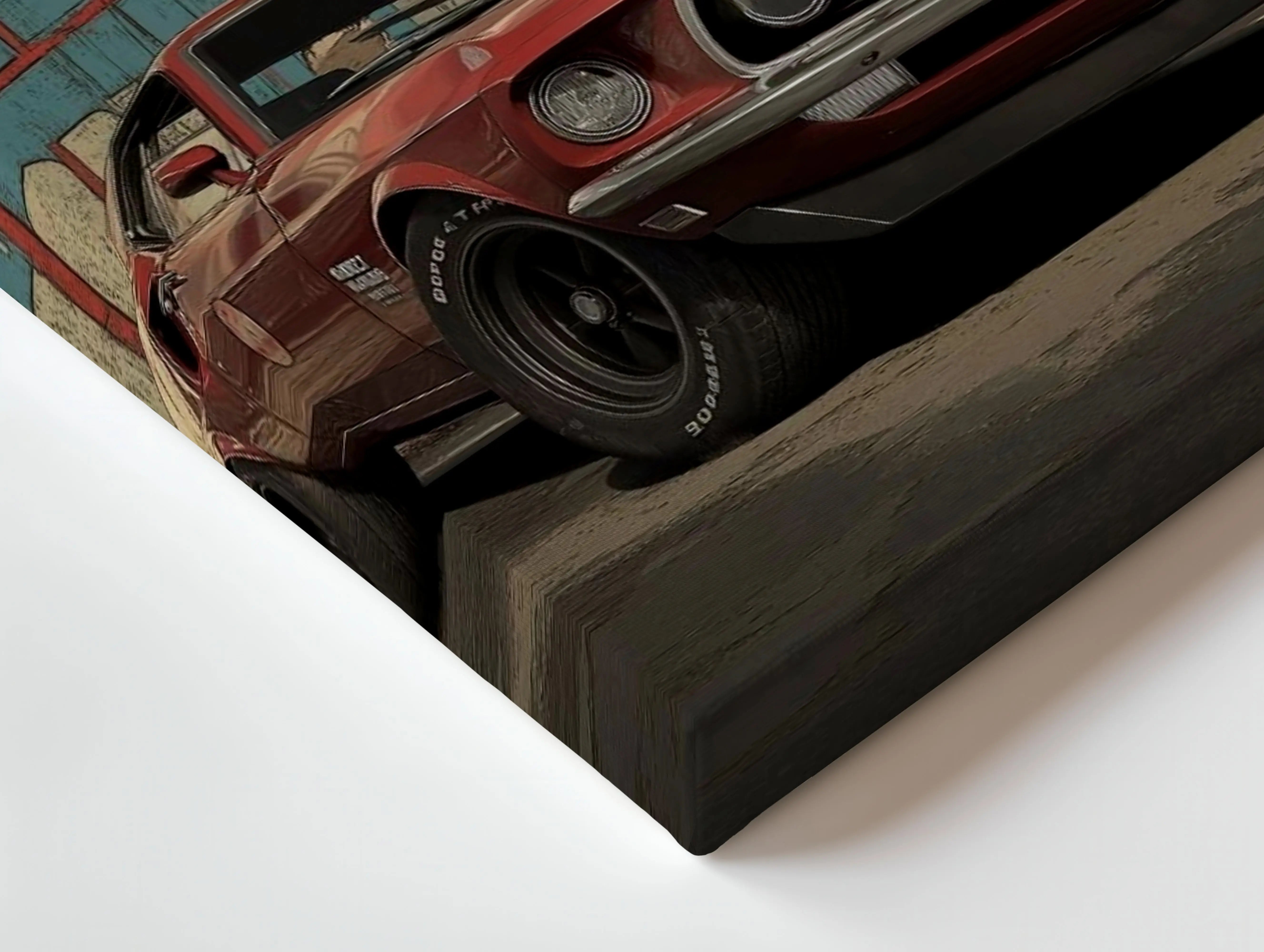 Ford Mustang Vintage Wall Art – Classic Muscle Car Canvas Frame | Retro Automotive Poster Pakistan | IBRELIA™ IBRELIA