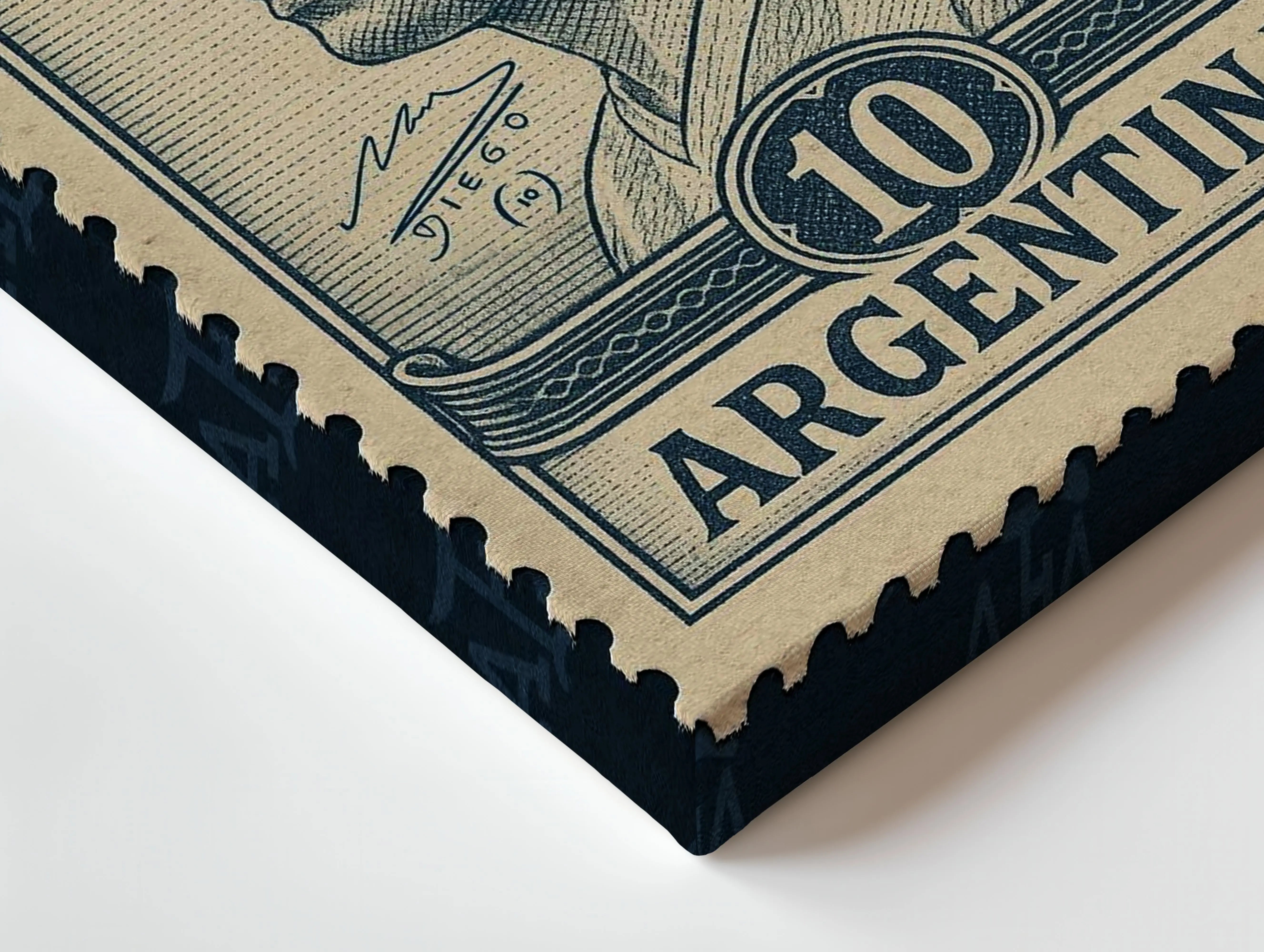 Diego Maradona Vintage Wall Art – Argentina Football Legend Canvas Frame | Retro Stamp Style Poster Pakistan | IBRELIA™ IBRELIA