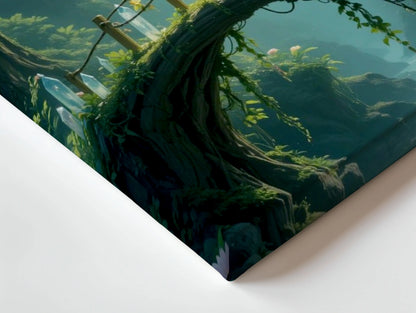 Enchanted Forest Fairy Wall Art – Magical Nature Fantasy Canvas Frame | Dreamy Aesthetic Decor Pakistan | IBRELIA™ IBRELIA