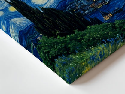 Starry Night Noir Art – Iconic Swirling Sky Wall Art | 4K Ultra Wrap Frame Wall Art in Pakistan | IBRELIA™