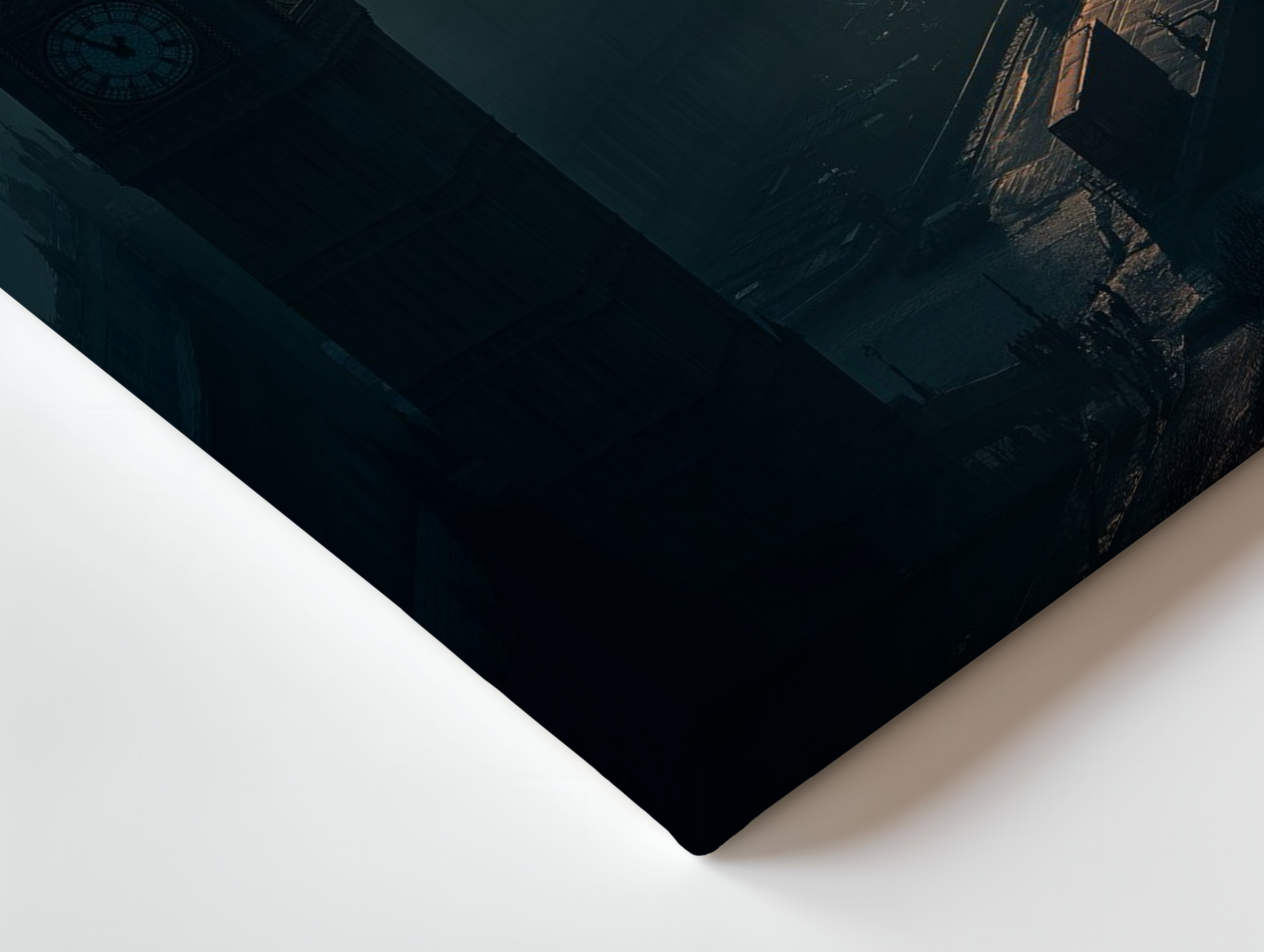 London Noir Skyline Art – Big Ben & London Eye Cinematic Wall Art | 4K Ultra Wrap Frame Wall Art in Pakistan | IBRELIA™