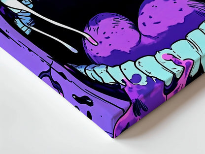 Abstract Neon Scream Wall Art – Urban Graffiti Canvas Frame | Bold Street Art Poster Pakistan | IBRELIA™ IBRELIA