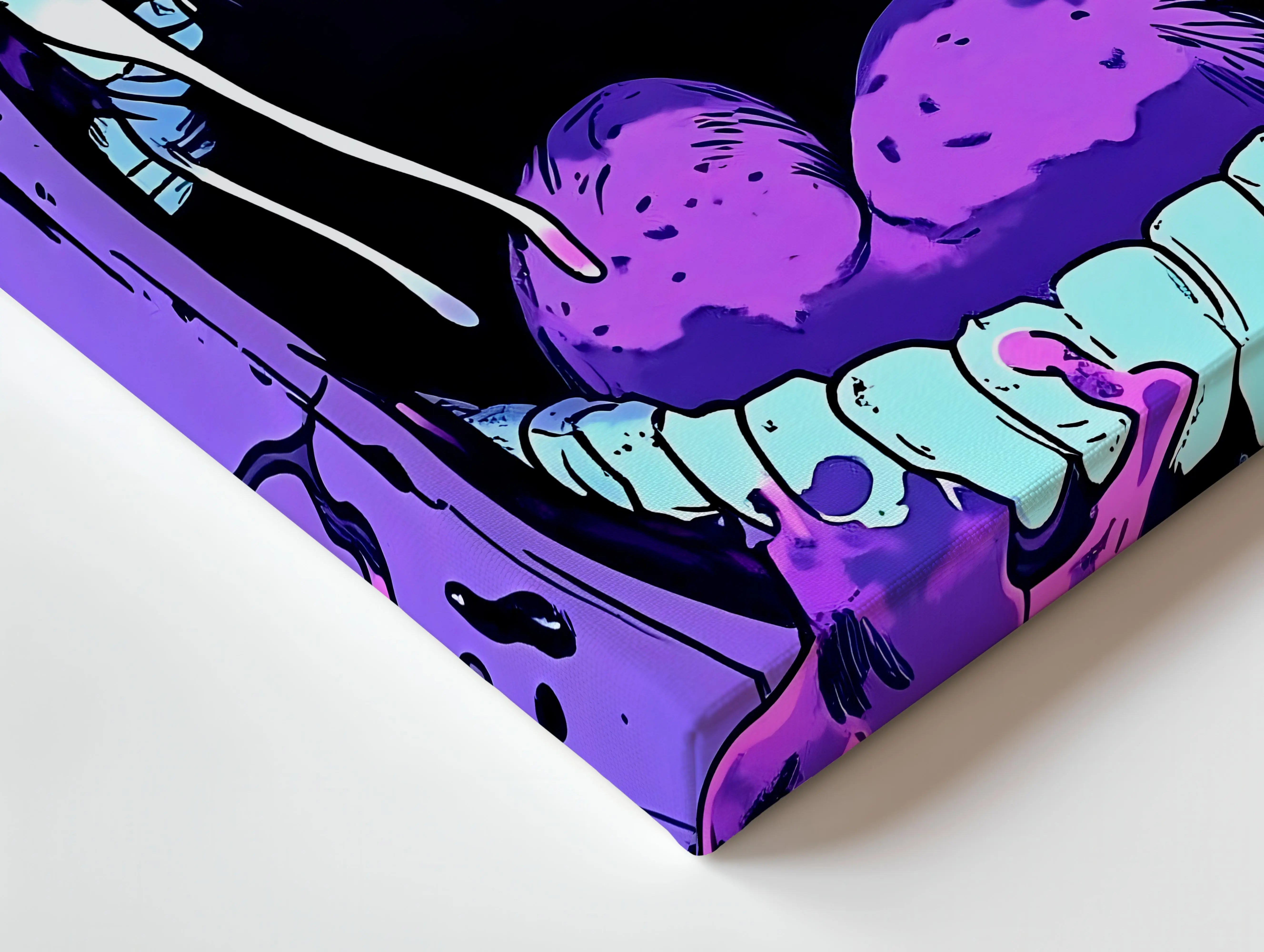 Abstract Neon Scream Wall Art – Urban Graffiti Canvas Frame | Bold Street Art Poster Pakistan | IBRELIA™ IBRELIA