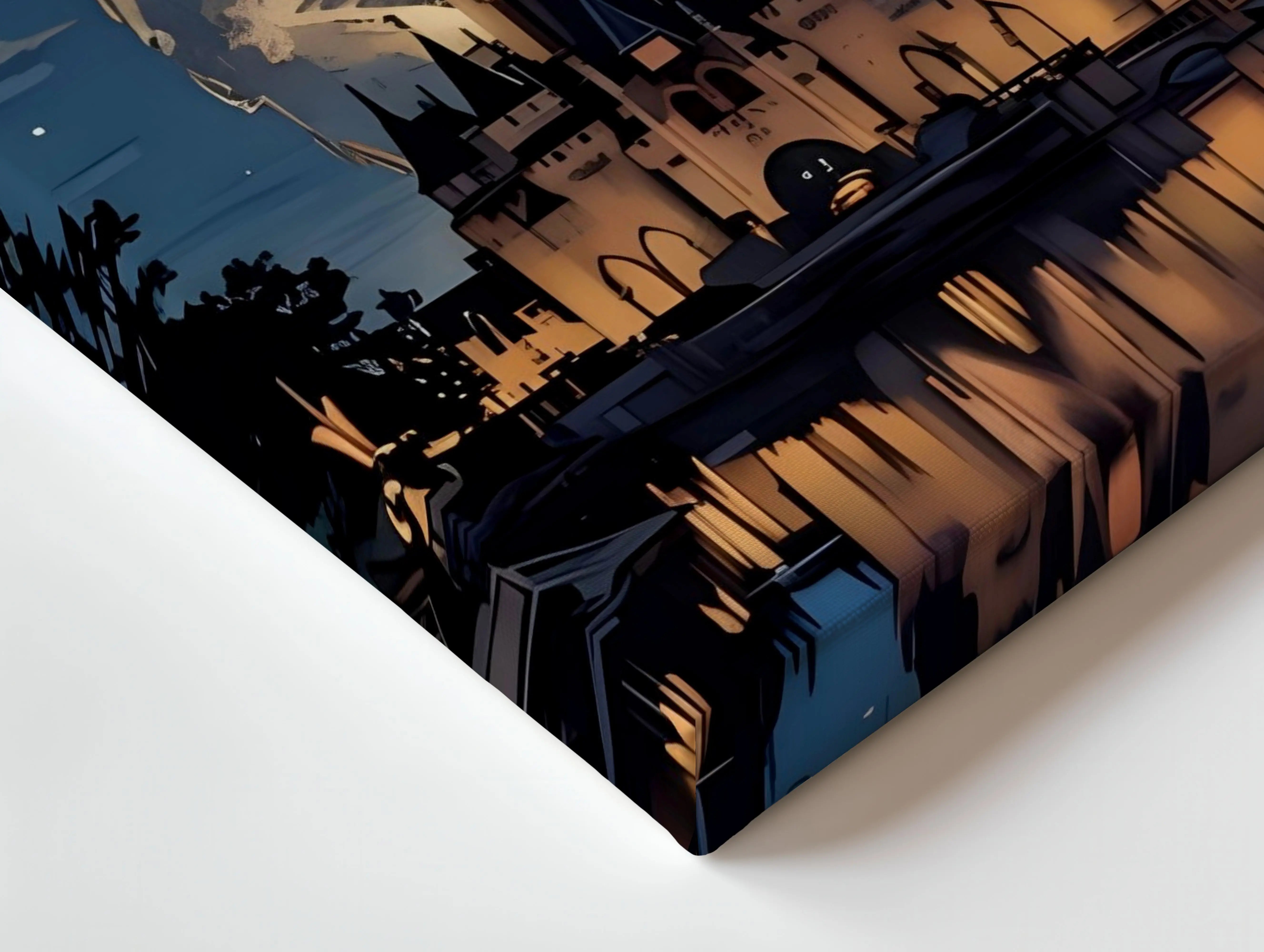 Moonlit Castle Fantasy Wall Art – Magical Night Sky Canvas Frame | Dreamy Aesthetic Decor Pakistan | IBRELIA™ IBRELIA