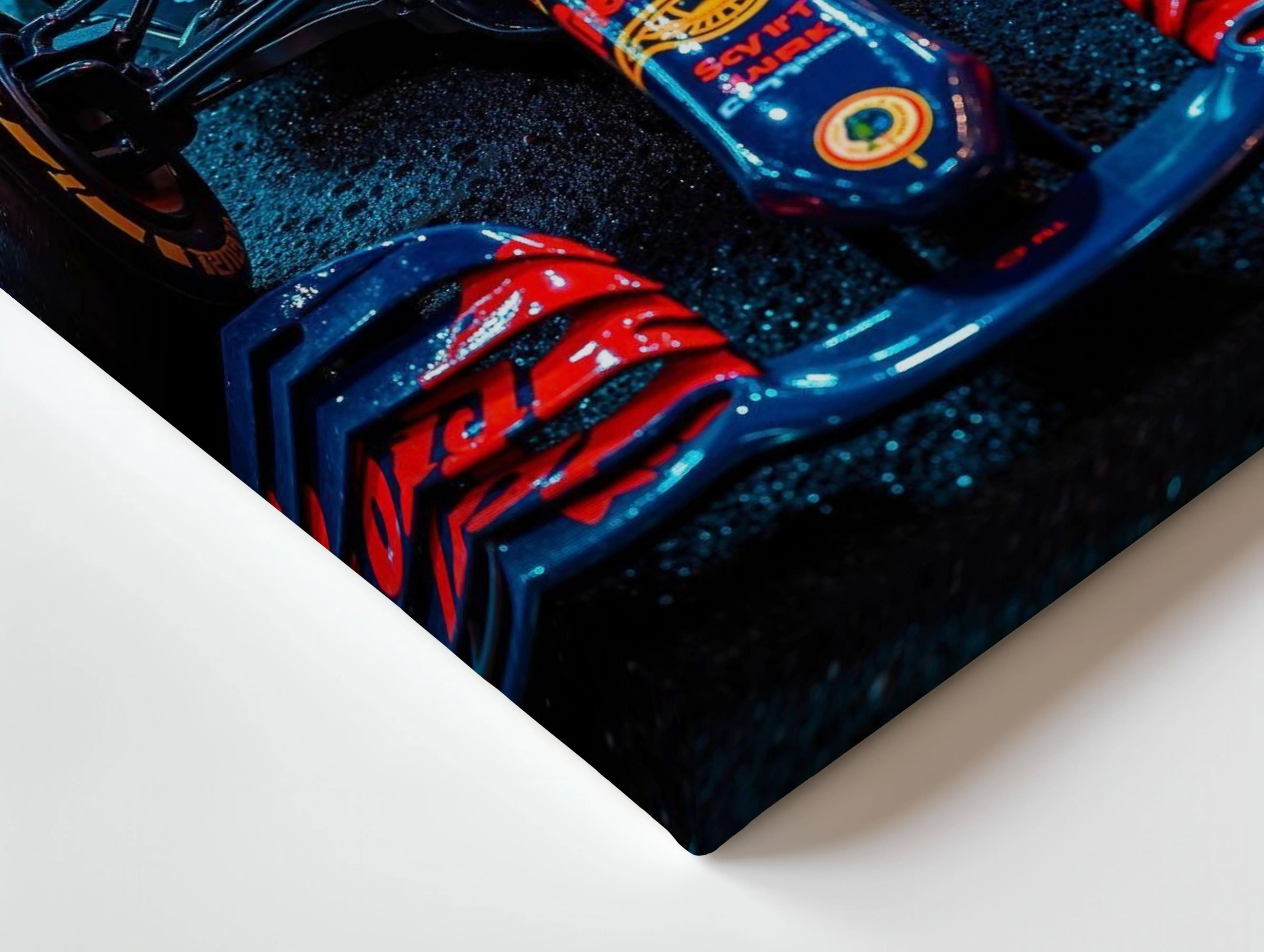 Red Bull F1 Pit Lane Night Wall Art – Formula Racing Canvas Frame Pakistan | Motorsport Poster | IBRELIA™ IBRELIA