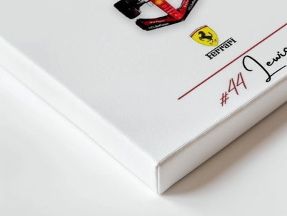 Ferrari F1 #44 Lewis Minimalist Wall Art – Formula Racing Canvas Frame Pakistan | Clean Motorsport Poster | IBRELIA™ IBRELIA
