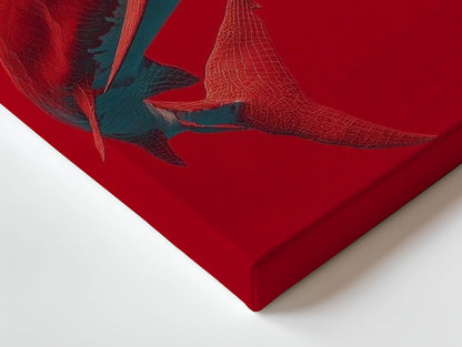 Crimson Shark Modern Art – 4K Ultra Wrap Frame Wall Art in Pakistan | IBRELIA™