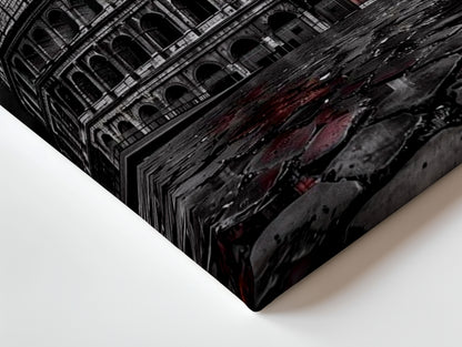 Rome Colosseum Noir Art – Dark Cinematic Cityscape Wall Art | 4K Ultra Wrap Frame Wall Art in Pakistan | IBRELIA™