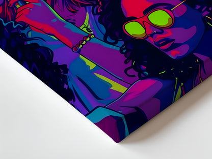 Neon Reverie Collective – Pop Art Nightlife Women Illustration | 4K Ultra Wrap Frame Wall Art in Pakistan | IBRELIA™