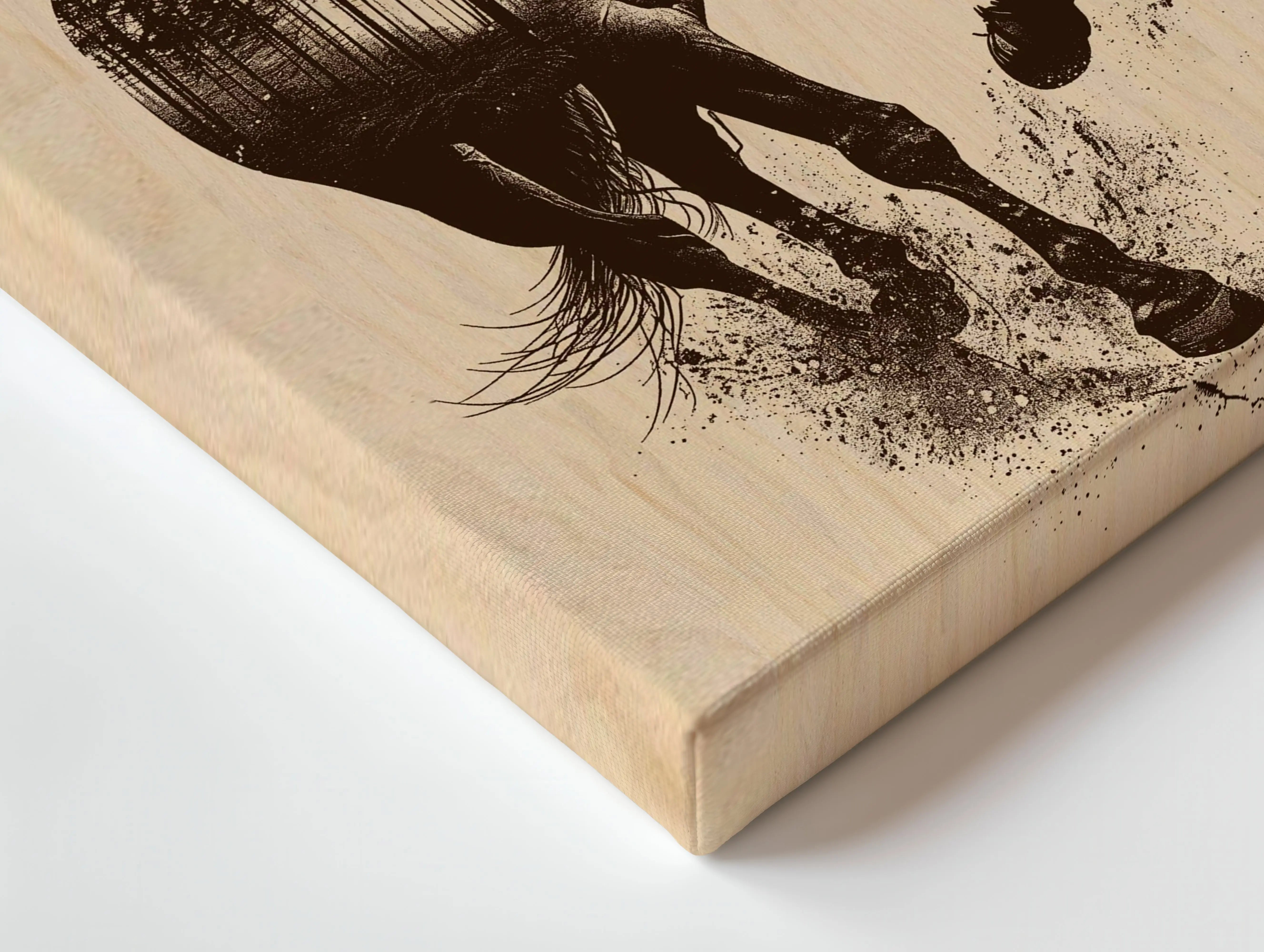 Forest Spirit Stallion Art – Double Exposure Horse Nature Wall Art | 4K Ultra Wrap Frame Wall Art in Pakistan | IBRELIA™ IBRELIA