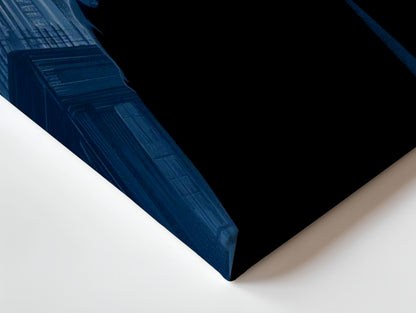 Midnight Guardian Blue – Dark Urban Silhouette Art | 4K Ultra Wrap Frame Wall Art in Pakistan | IBRELIA™