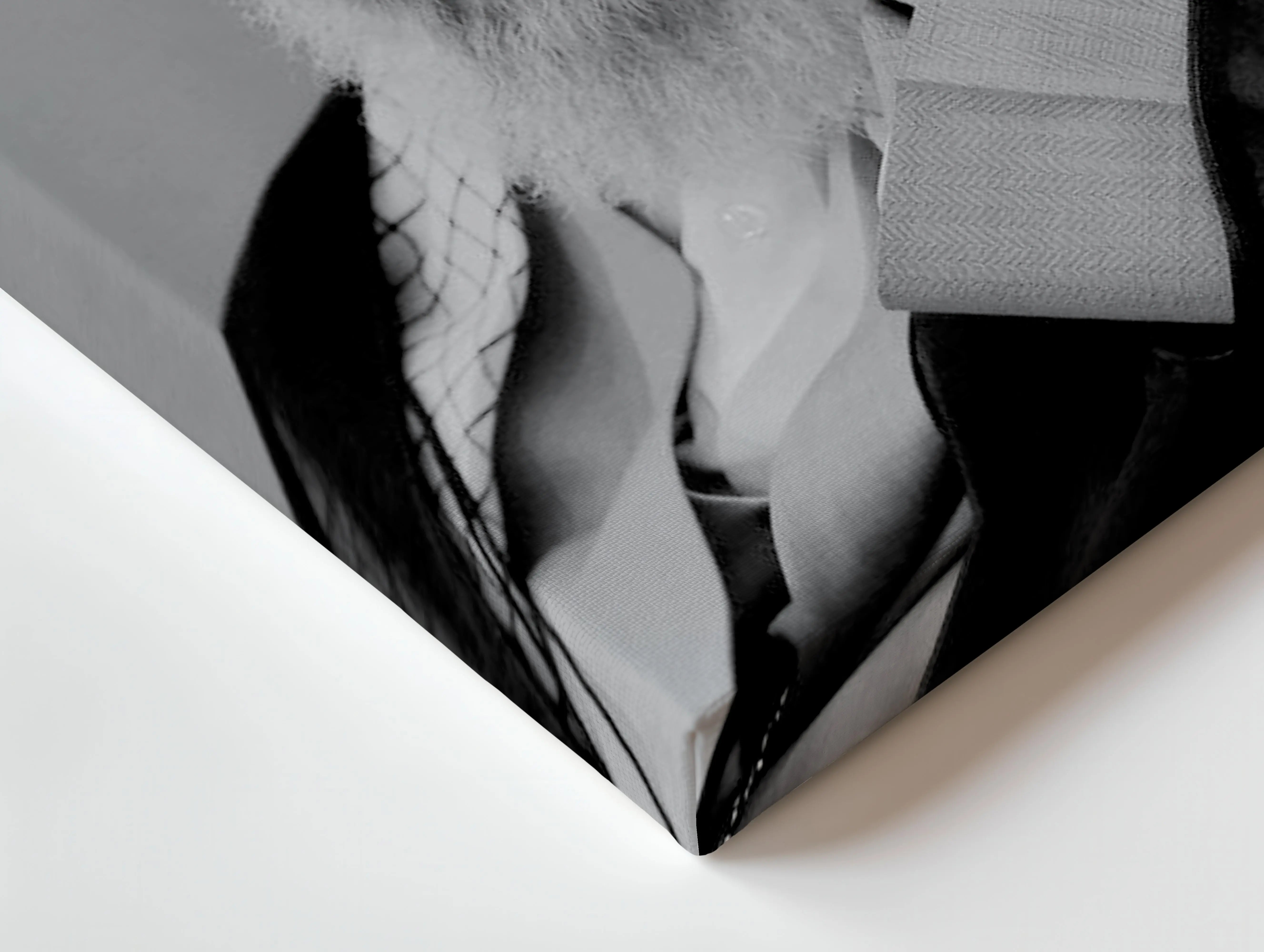Black & White Leader Portrait Wall Art – Minimal Monochrome Canvas Frame | Powerful Expression Poster Pakistan | IBRELIA™ IBRELIA