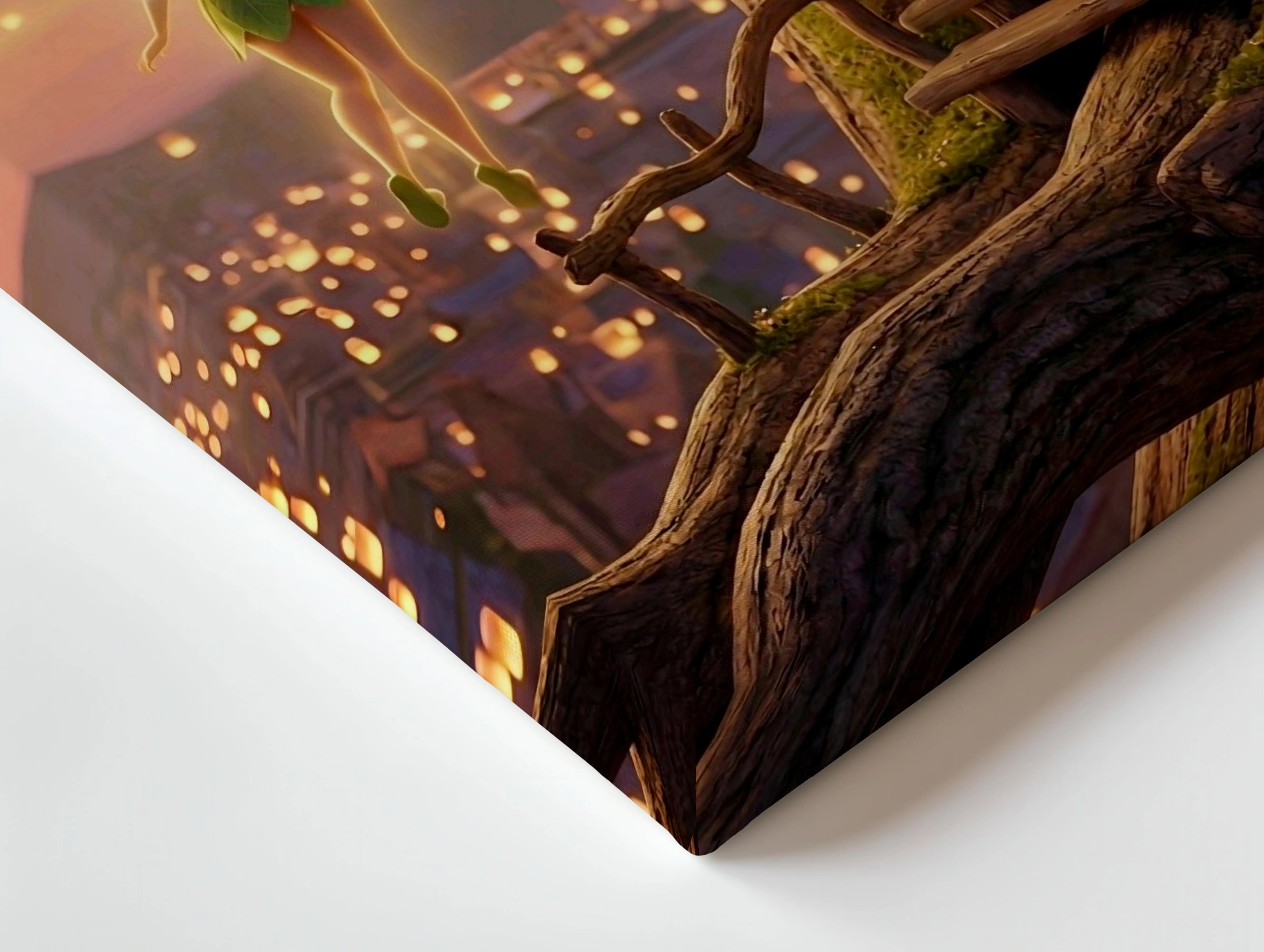 Fairy Treehouse Sunset Wall Art – Magical Fantasy Canvas Frame | Warm Aesthetic Dream Decor Pakistan | IBRELIA™ IBRELIA
