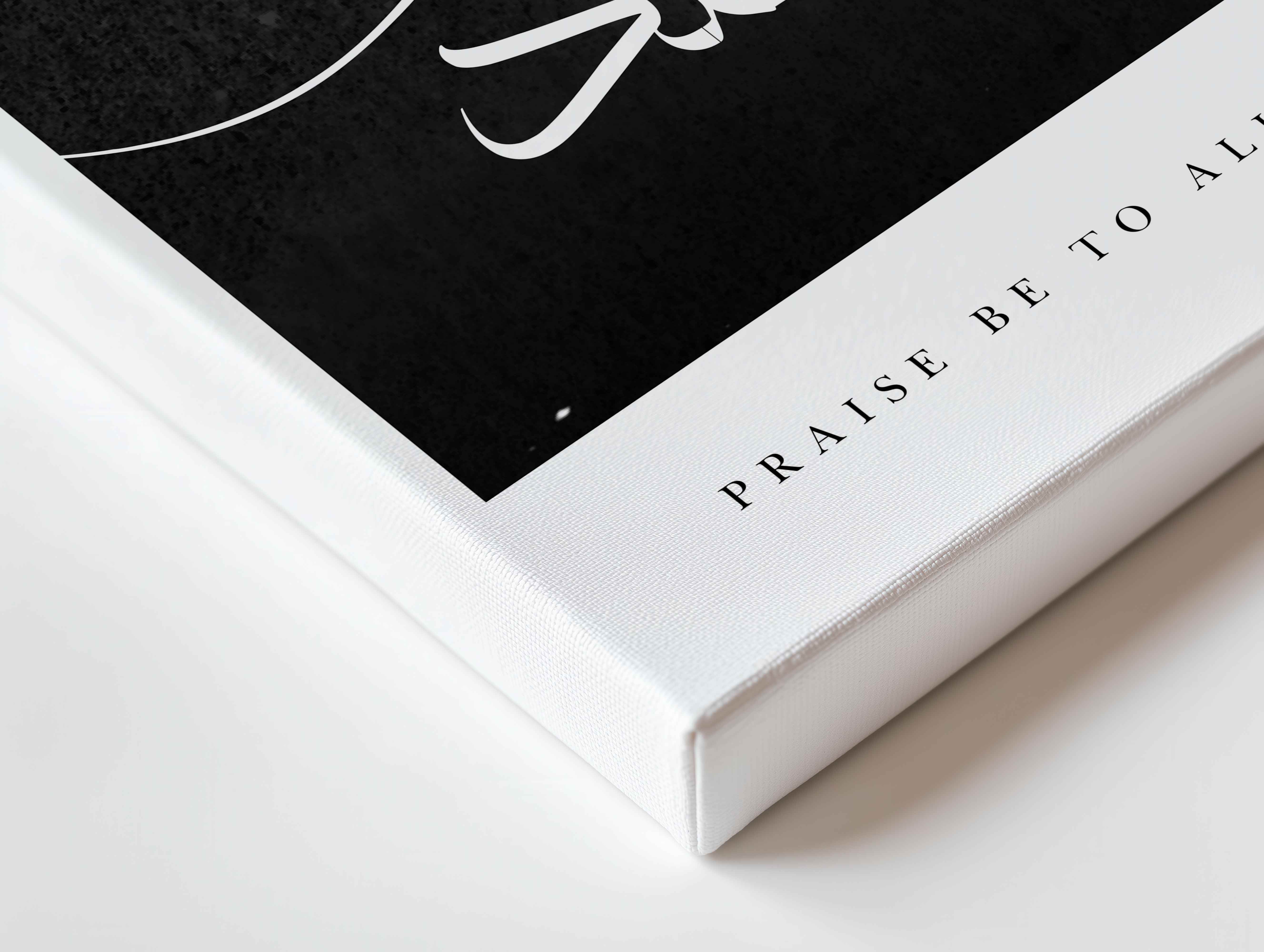 Alhamdulillah Islamic Calligraphy Wall Art – Black Minimal Praise Design | 4K Ultra Wrap Frame Wall Art in Pakistan | IBRELIA™