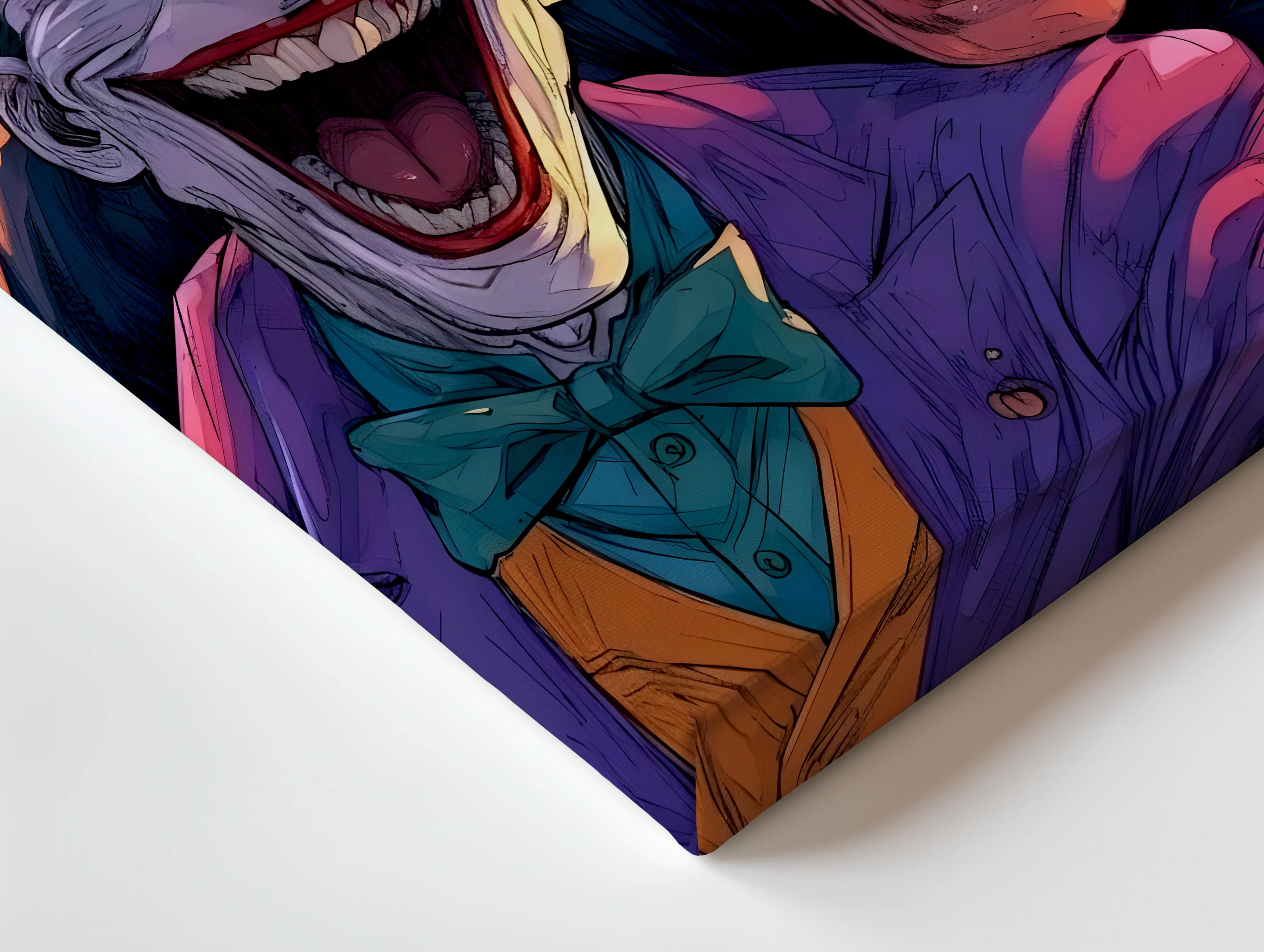 Batman vs Joker Wall Art – Chaos City Comic Style Canvas Frame | Gotham Villain & Hero Poster Pakistan | IBRELIA™ IBRELIA