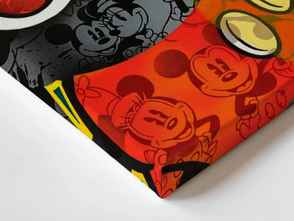 Mickey Mouse Pop Art Wall Art – Abstract Cartoon Canvas Frame | Colorful Street Style Poster Pakistan | IBRELIA™ IBRELIA
