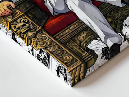 Anime Mafia King Wall Art – Luxury Throne Canvas Frame | Anime Boss Poster Pakistan | IBRELIA™ IBRELIA