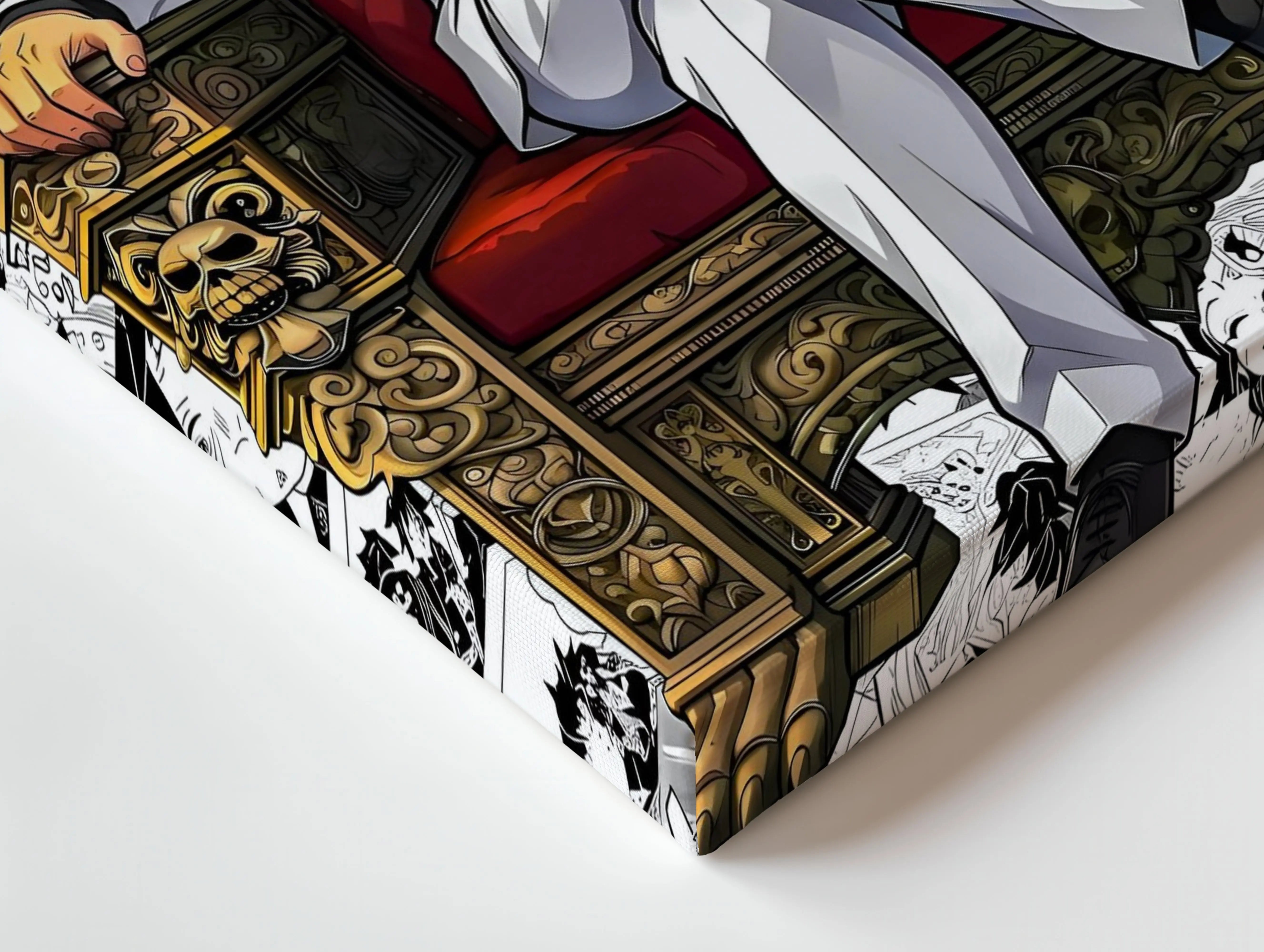 Anime Mafia King Wall Art – Luxury Throne Canvas Frame | Anime Boss Poster Pakistan | IBRELIA™ IBRELIA