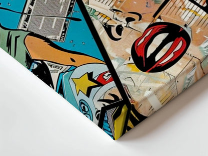 Pop Art Comic Wall Art – Retro Newspaper Collage Poster | Abstract Comic Style Wall Frame in Pakistan | IBRELIA™ IBRELIA