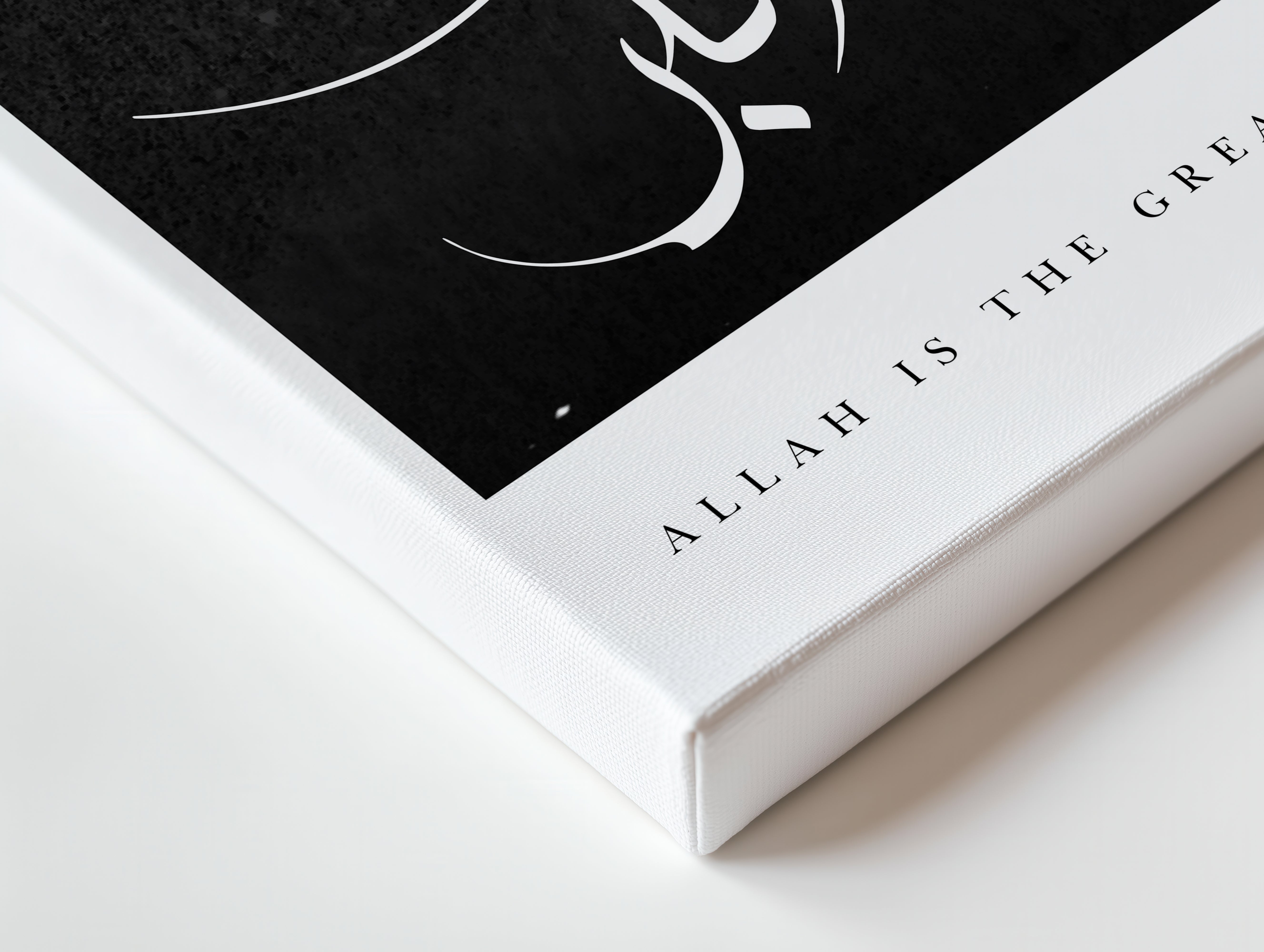 Allahu Akbar Islamic Calligraphy Wall Art – Black Minimal Greatness Design | 4K Ultra Wrap Frame Wall Art in Pakistan | IBRELIA™